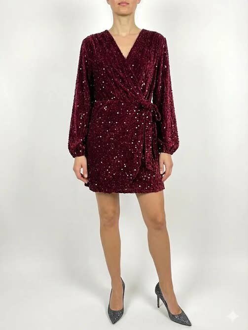 Wholesaler Mylee - Velvet wrap dress with sequins