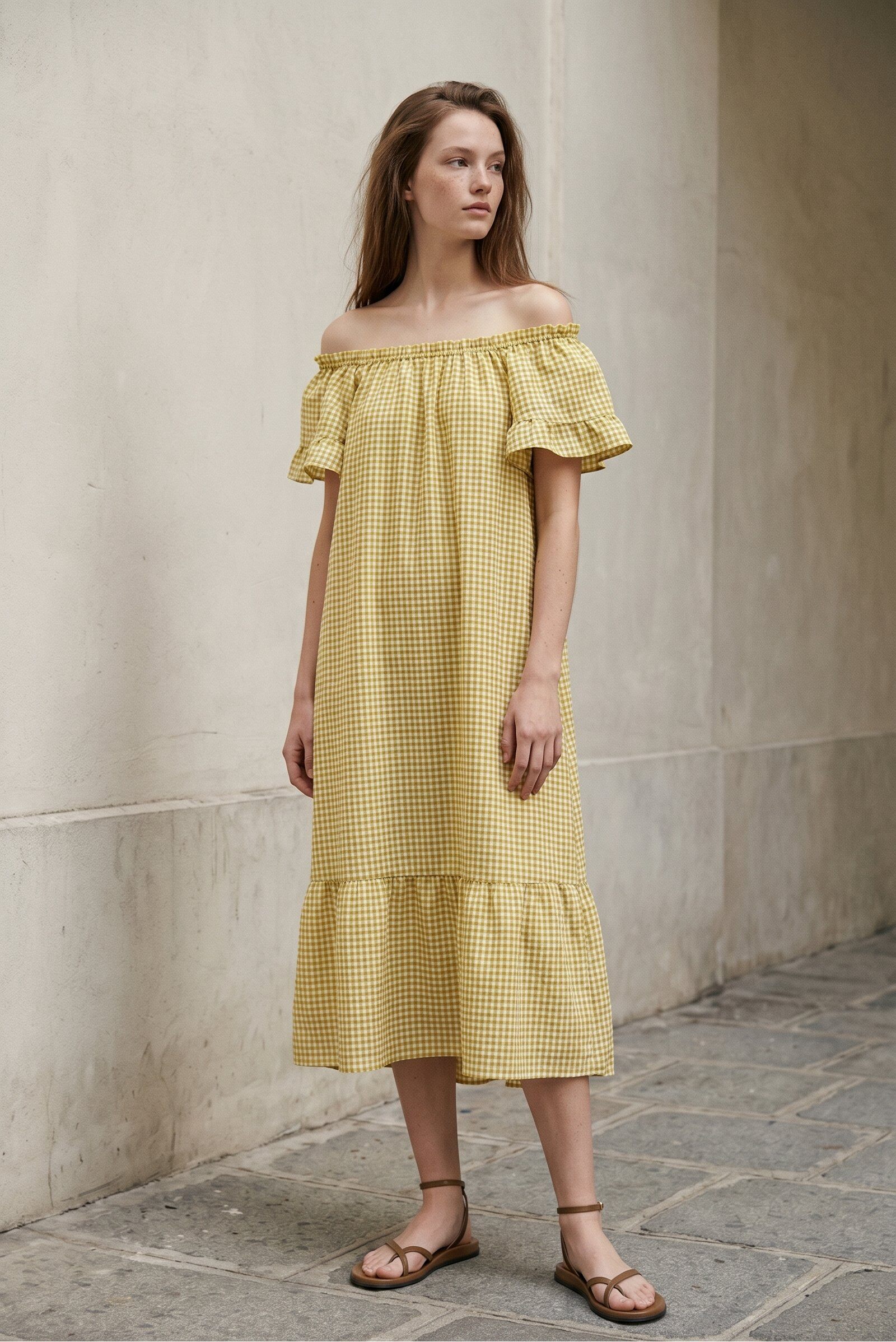 Midi-jurk met Vichyruit @10708_RVichyML en andere Wholesale gingham dresses voor je winkel trends op Faire.