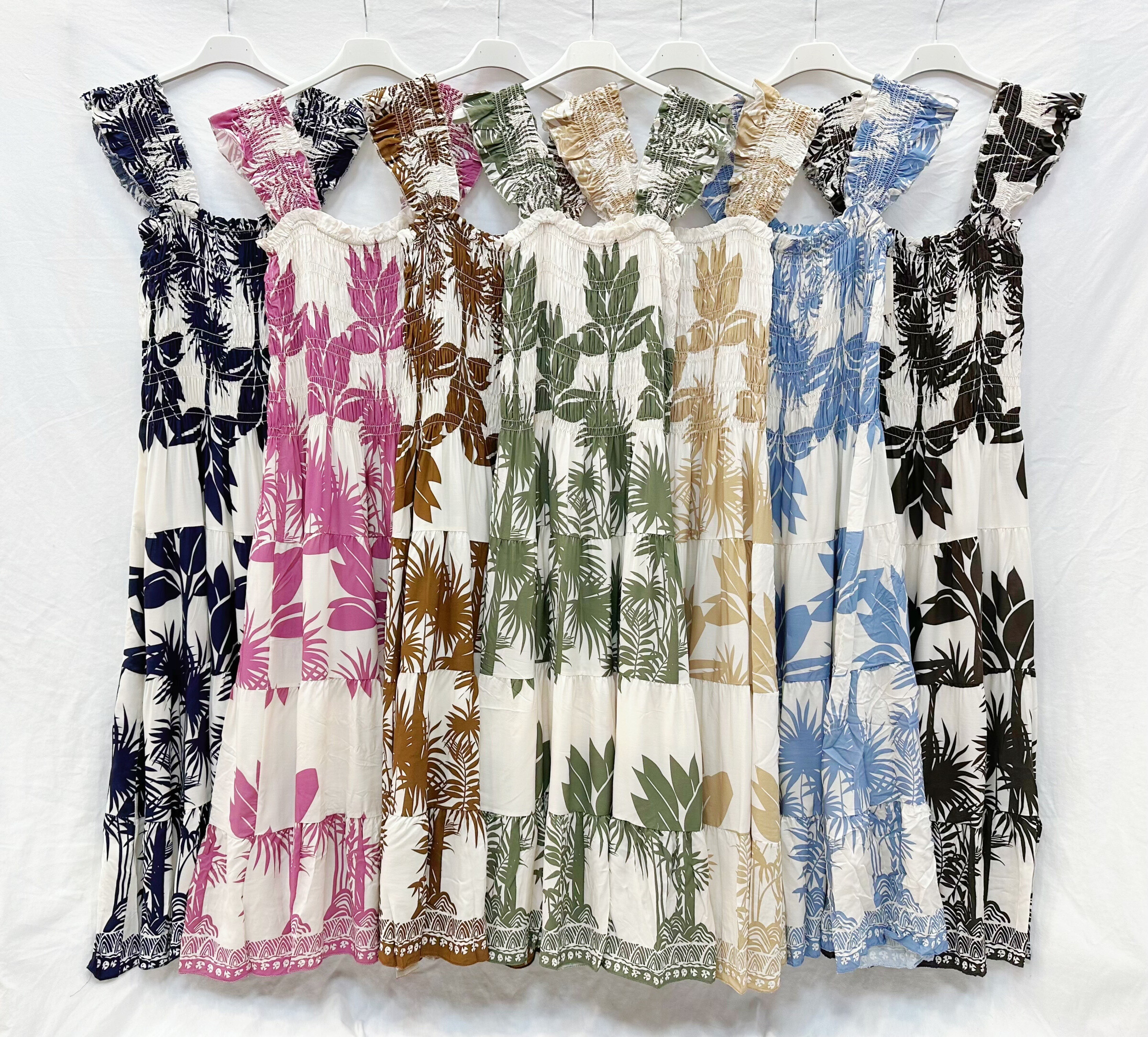 Wholesaler Mylee - Exotic ruffled Smocks Long Dress