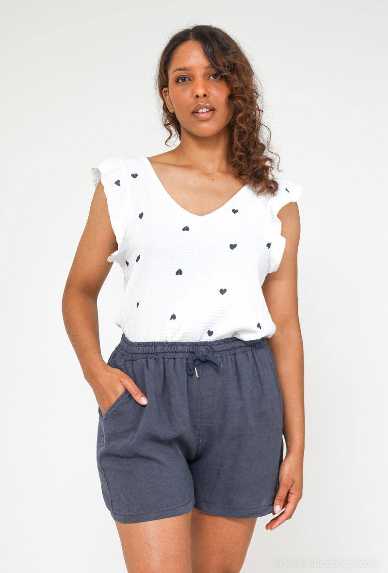 Mayorista Mylee - Shorts de lino/algodón