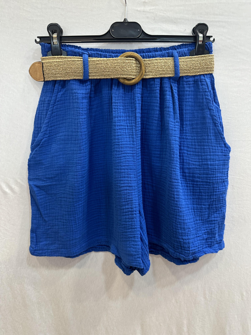 Großhändler Mylee - Shorts aus Baumwollgaze mit Gürtel