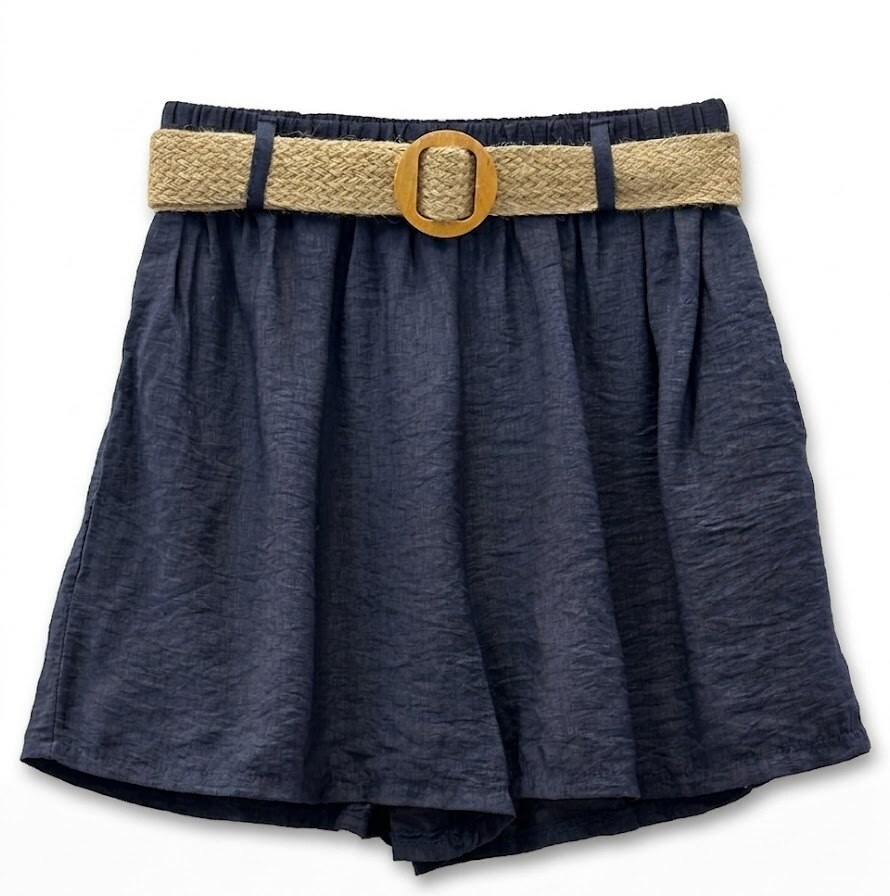 Mayorista Mylee - Shorts Fluidos Con Cinturón Trenzado