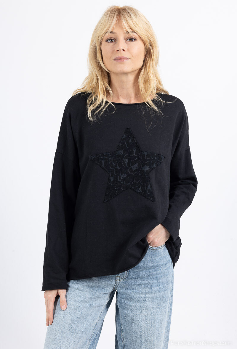 Wholesaler Mylee - Leopard star patchwork sweatshirts