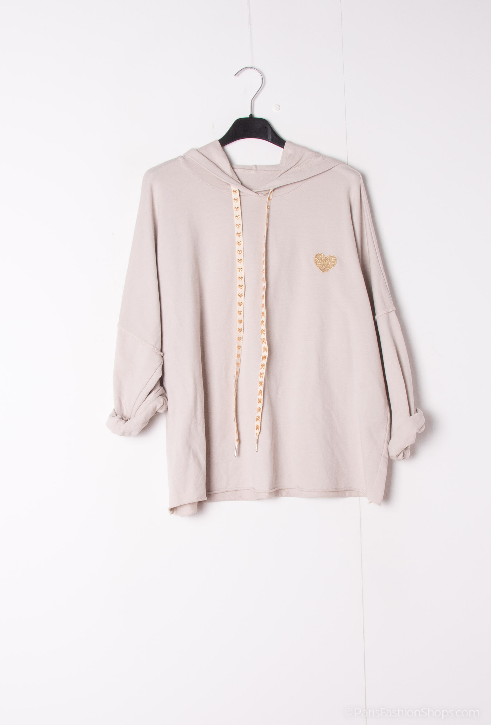 Grossiste Mylee - Sweat-shirt capuche brodé cœur