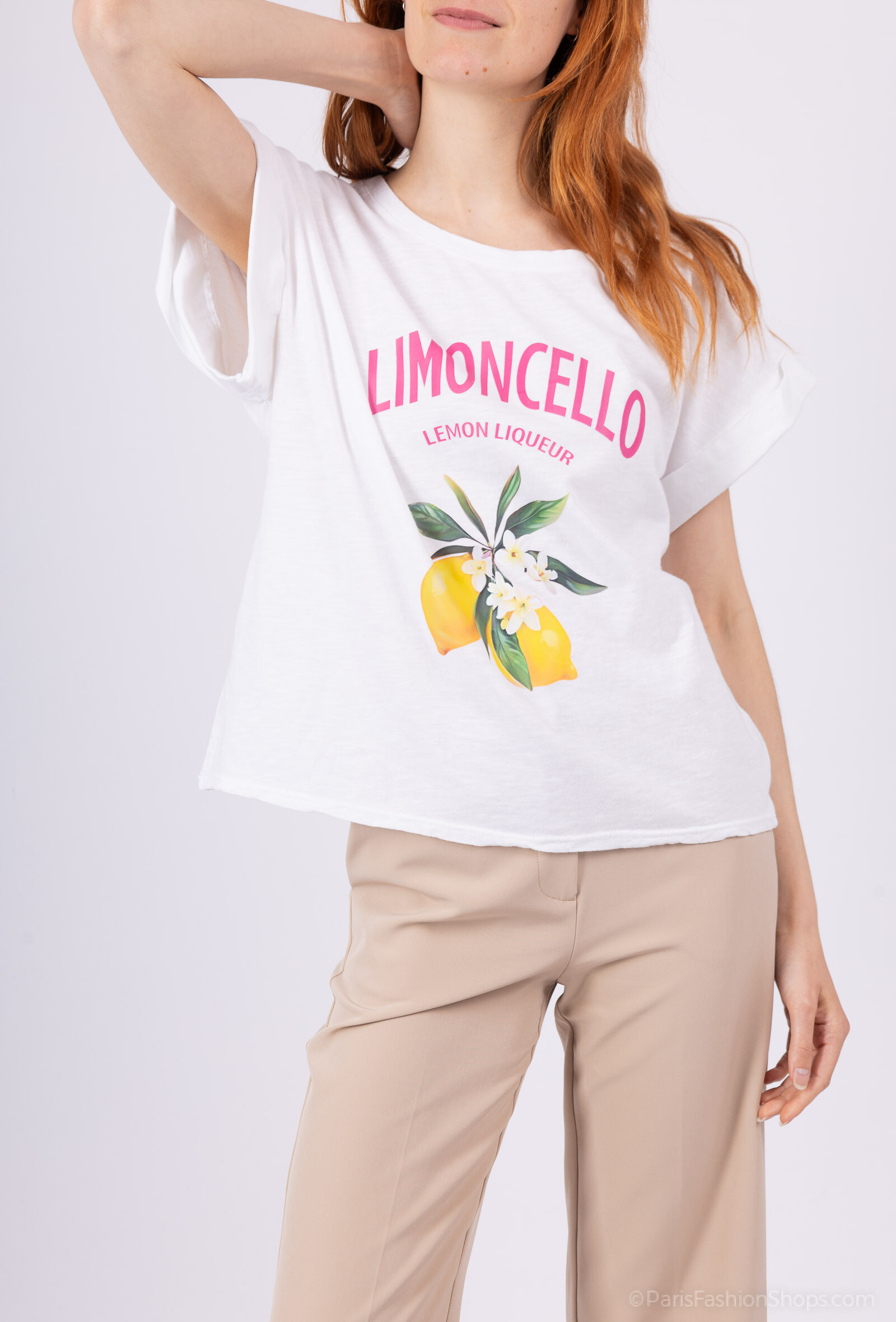 Grossiste Mylee - T-shirt En Coton Imprimé à limocello