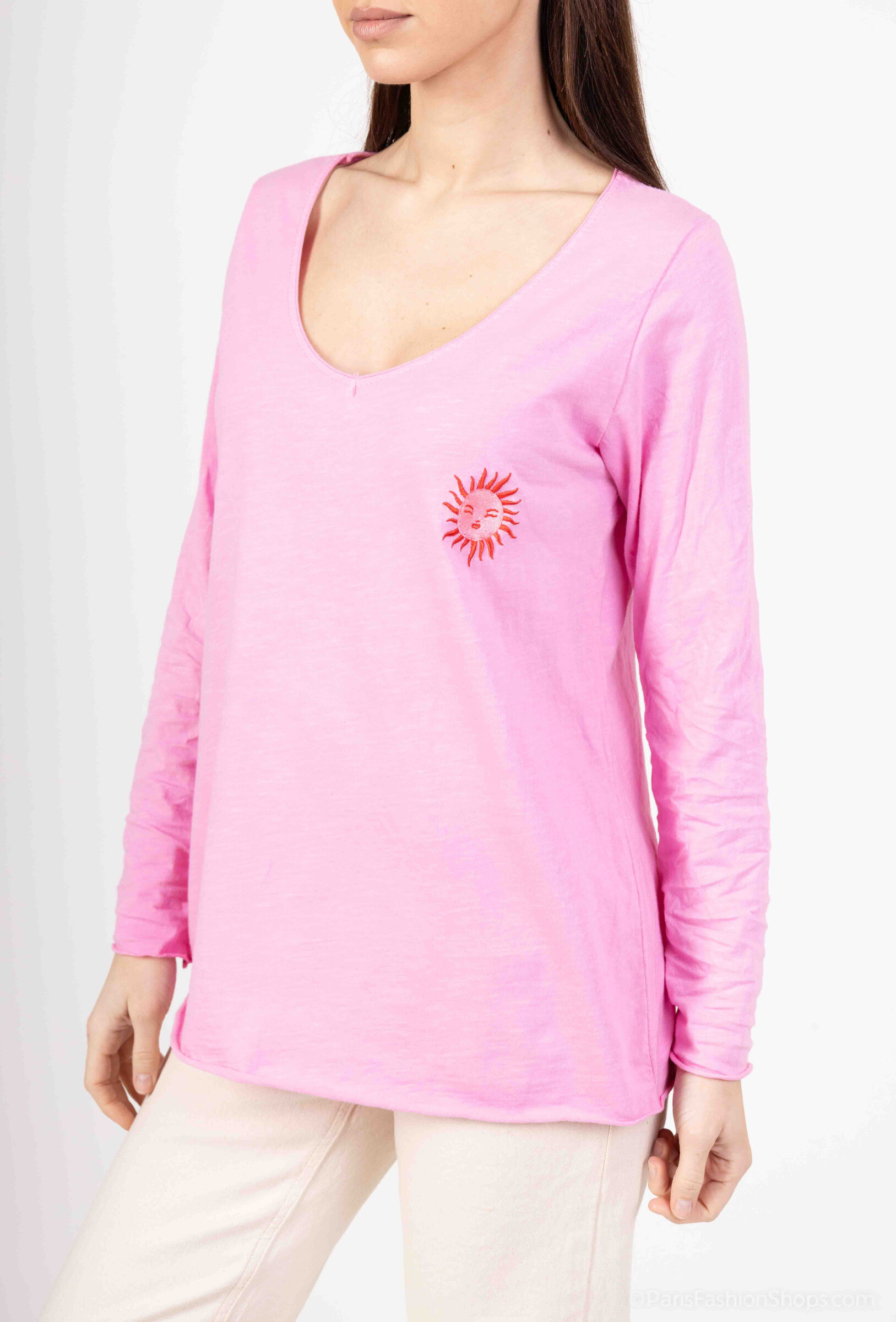 Wholesaler Mylee - Cotton t-shirt corded in Soleille