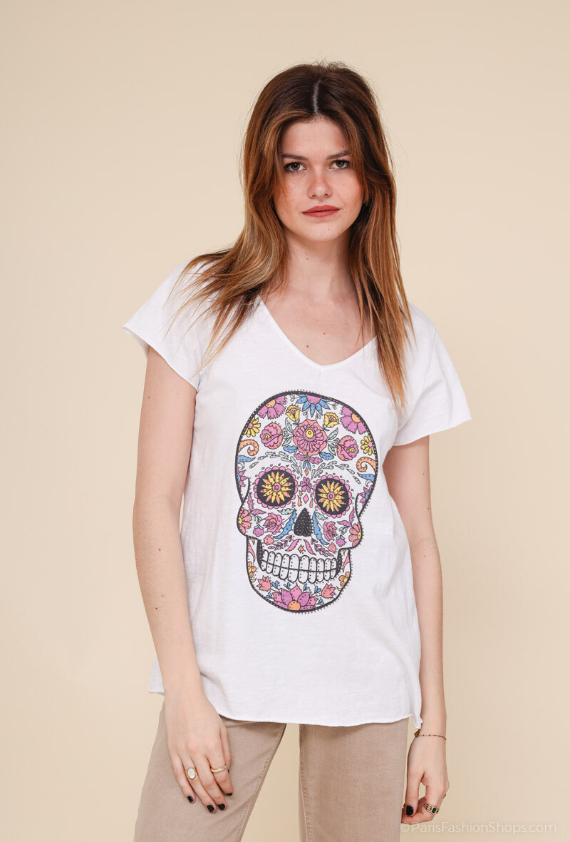 Wholesaler Mylee - Cotton t-shirt printed with a skull