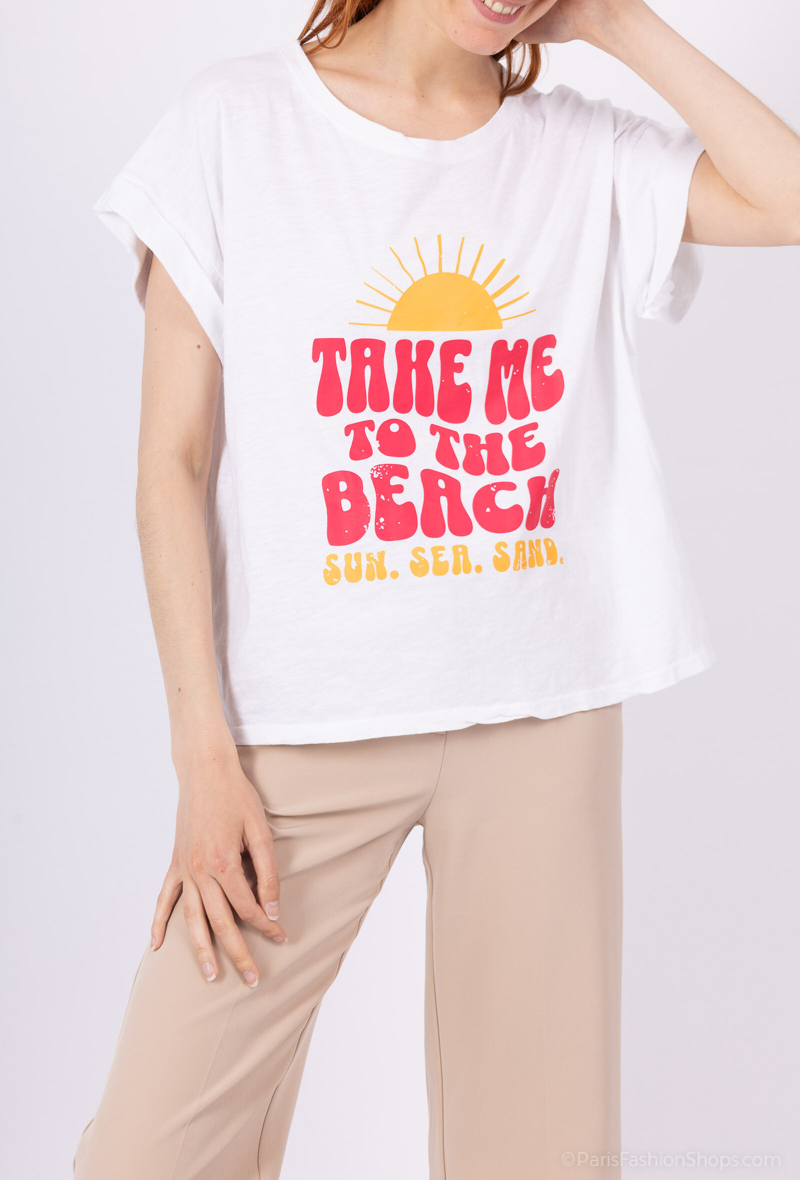 Grossista Mylee - T-shirt in cotone stampato in Take Me