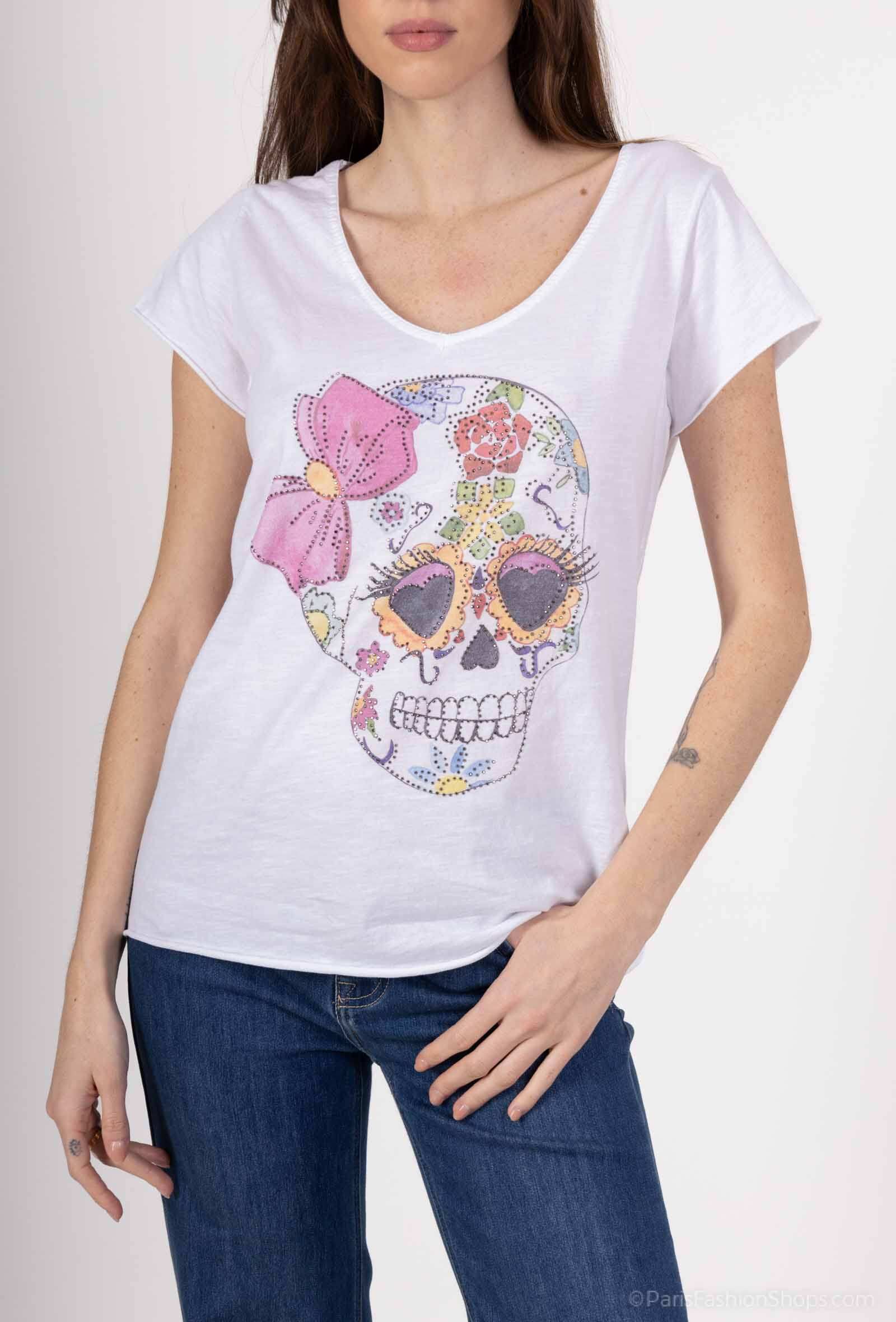 Wholesaler Mylee - Mexican skull print t-shirt with Strasse