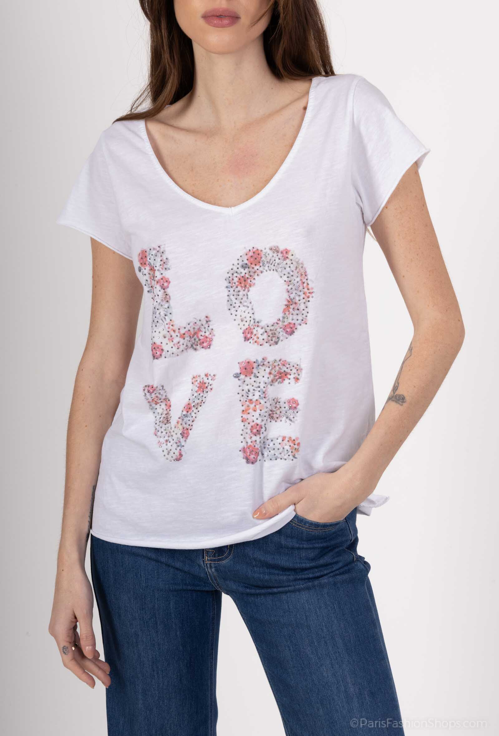 Wholesaler Mylee - T-shirt printed in Love with Strasse