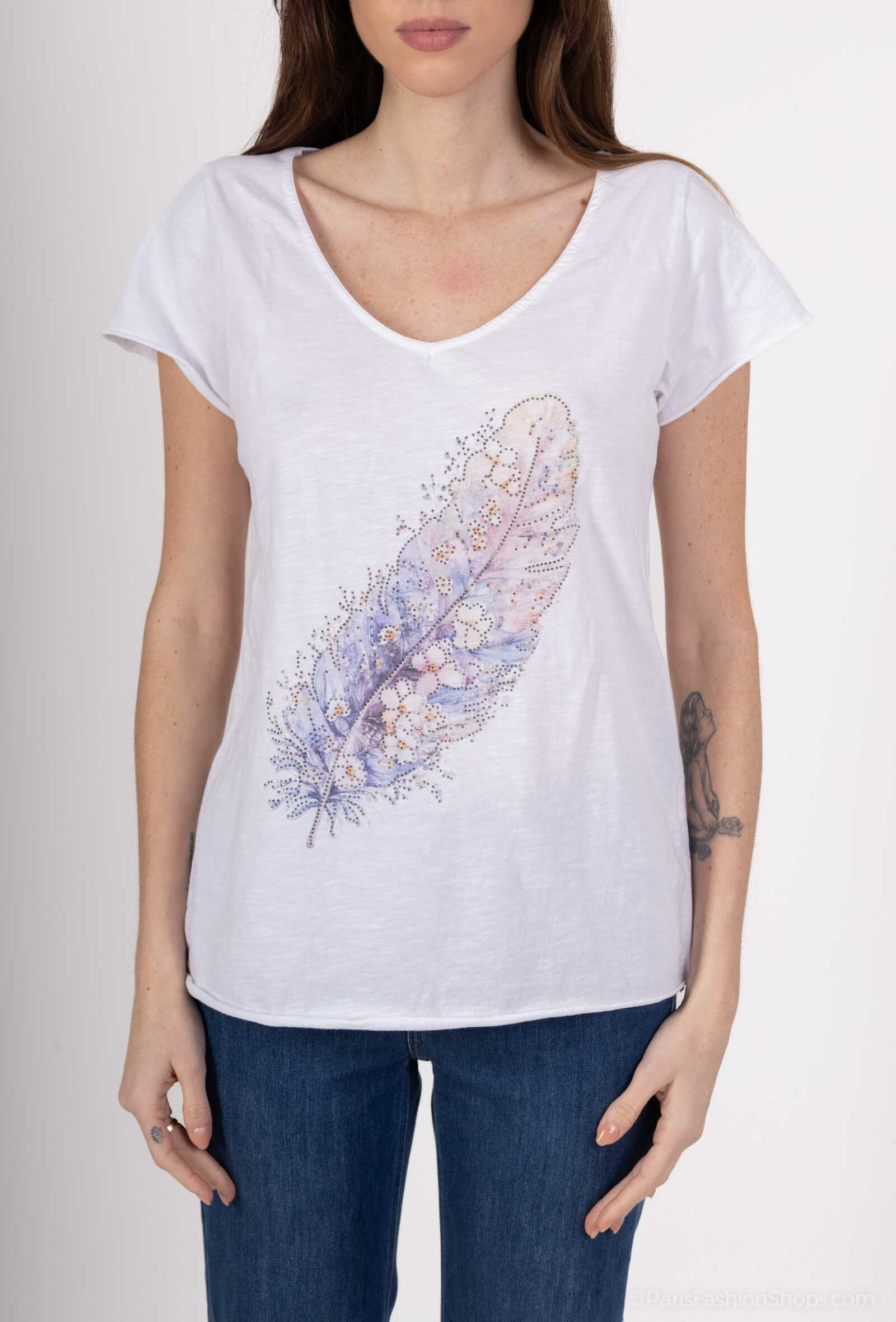 Wholesaler Mylee - Flower feather t-shirt