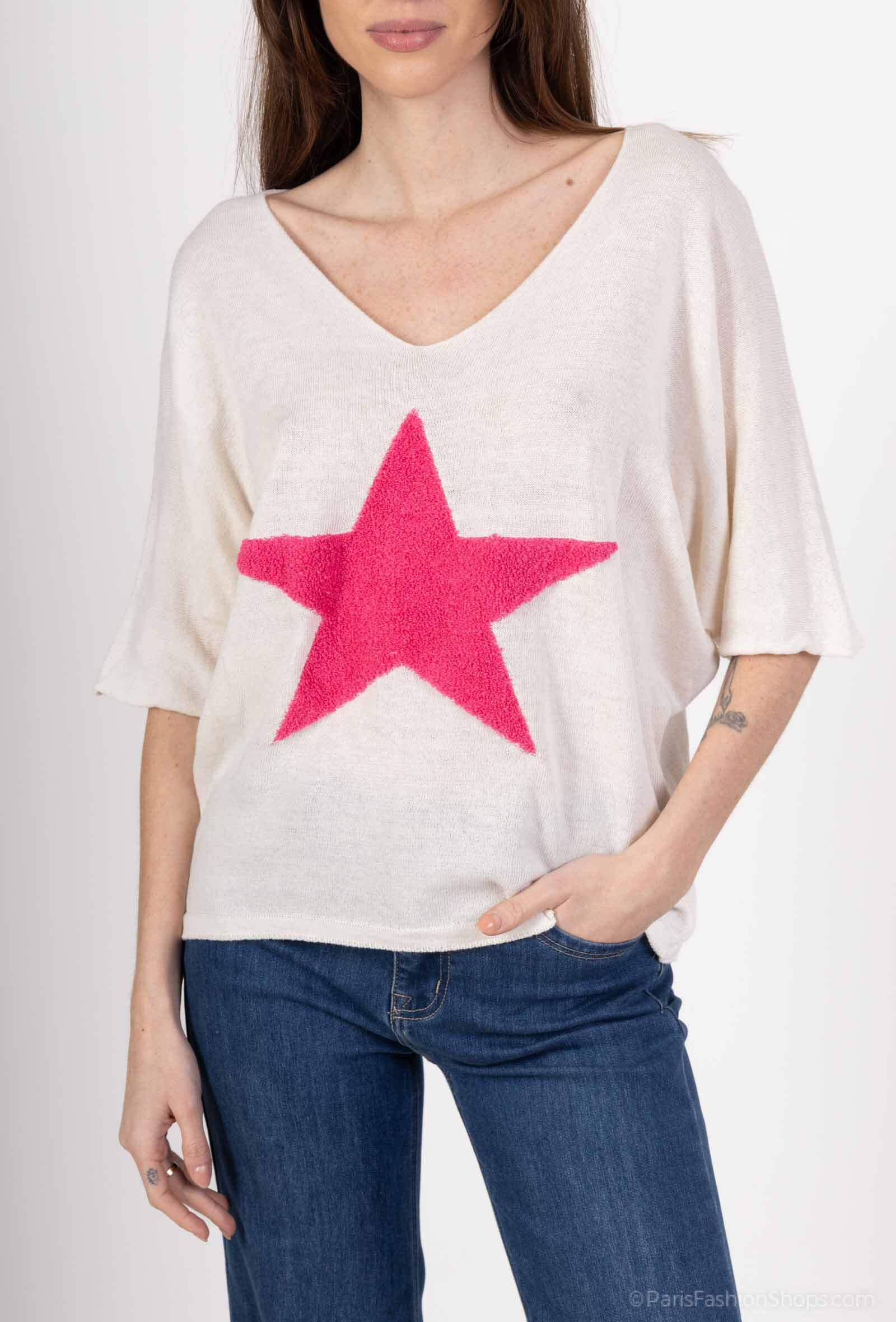 Wholesaler Mylee - Star embroidered fine knit top