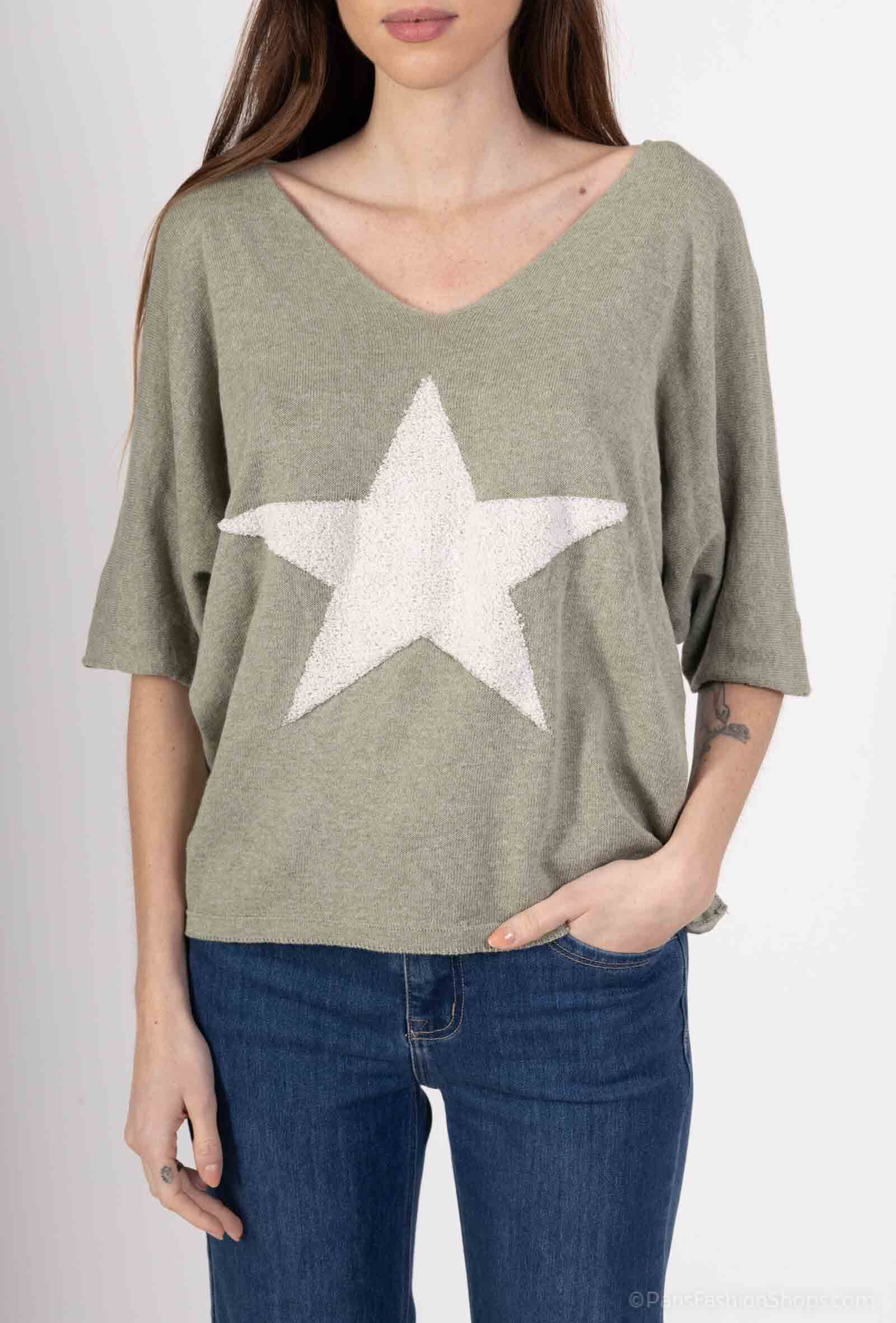Wholesaler Mylee - Star embroidered fine knit top
