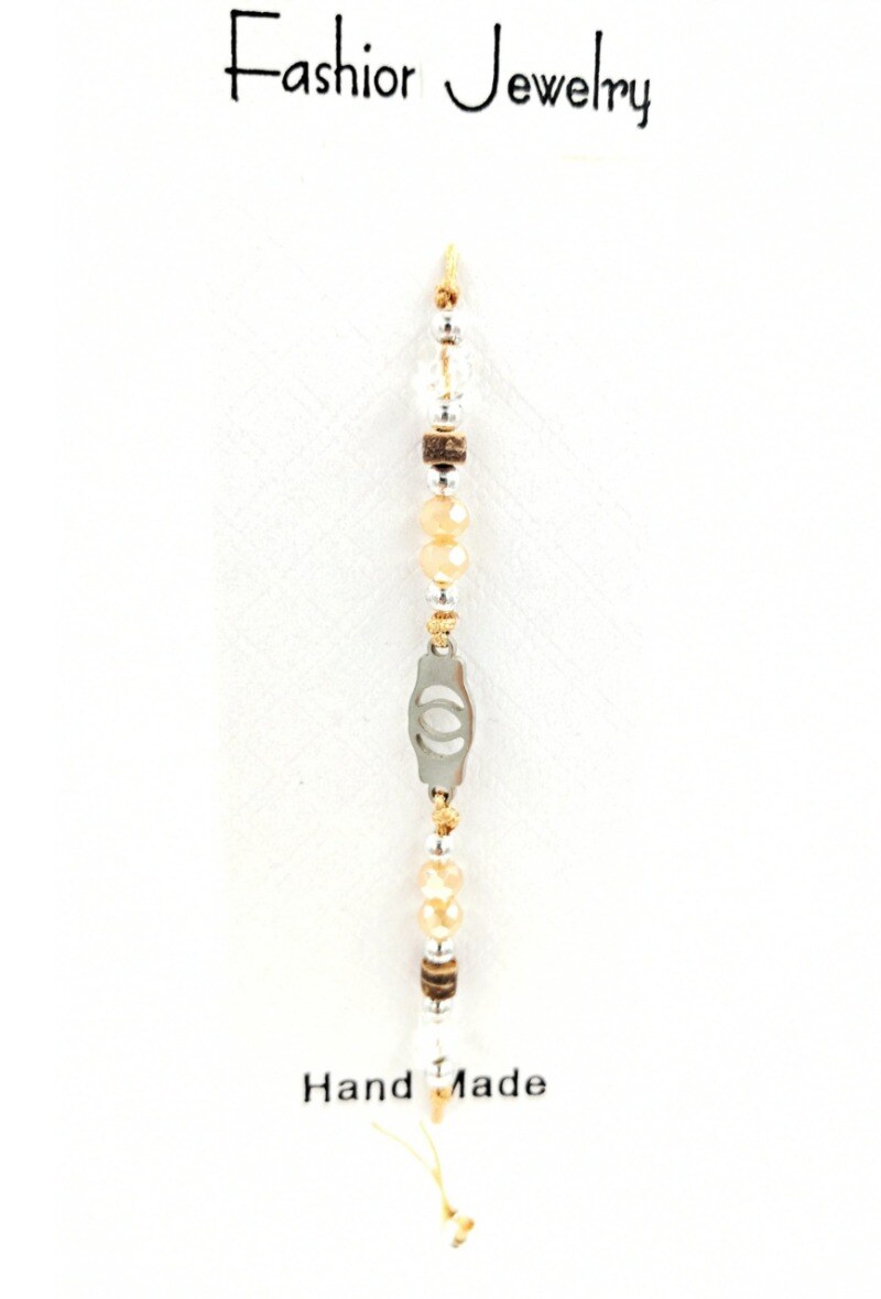 Grossiste MYLENE ET FELIX - Bracelet menottes femme Bracelet corde pierre jaune et bois