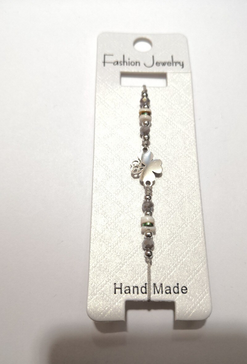 Grossiste MYLENE ET FELIX - Bracelet trefle 4 feuilles bracelet cordon femme pierre rose