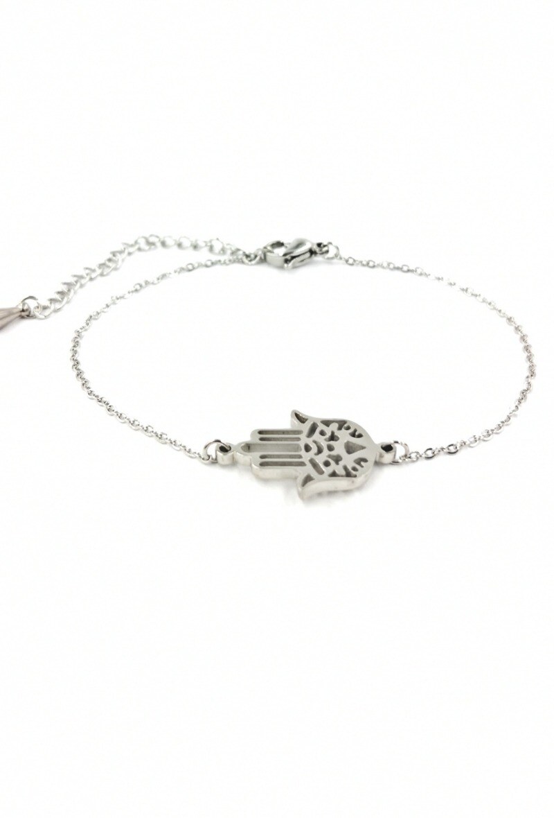 Grossiste MYLENE ET FELIX - Bracelet Khamsa main de fatma en acier inoxydable