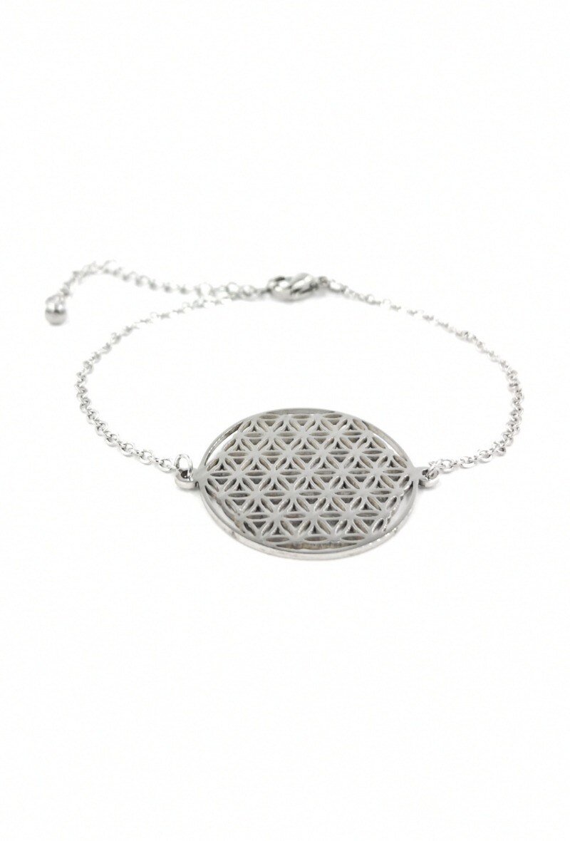 Grossiste MYLENE ET FELIX - Bracelet hexagone ciselée en acier inoxydable Bracelet femme