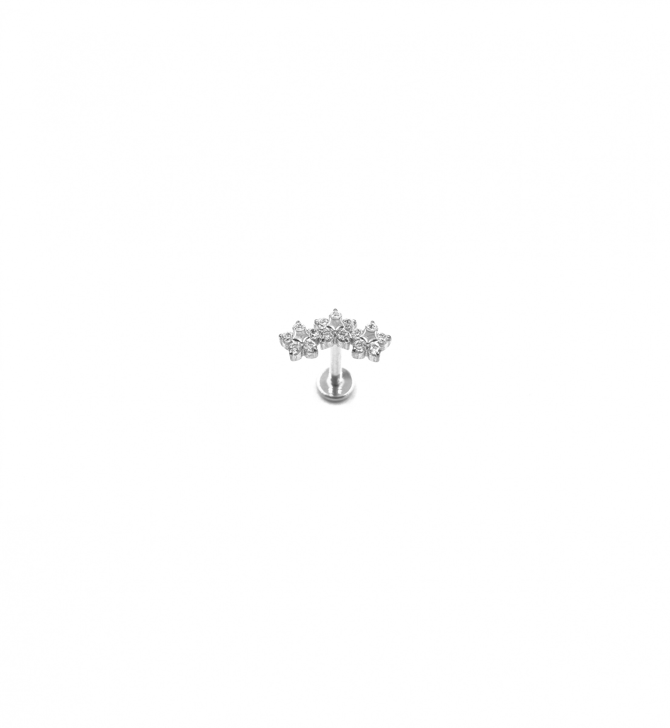 Wholesaler MYLENE ET FELIX - Three -flower titanium piercing with zircon