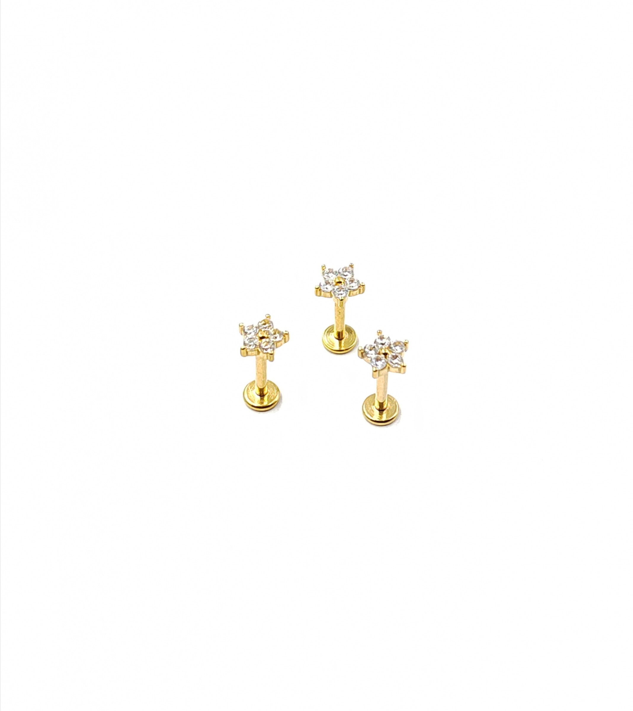 Grossiste MYLENE ET FELIX - Piercing acier fleur zirconium