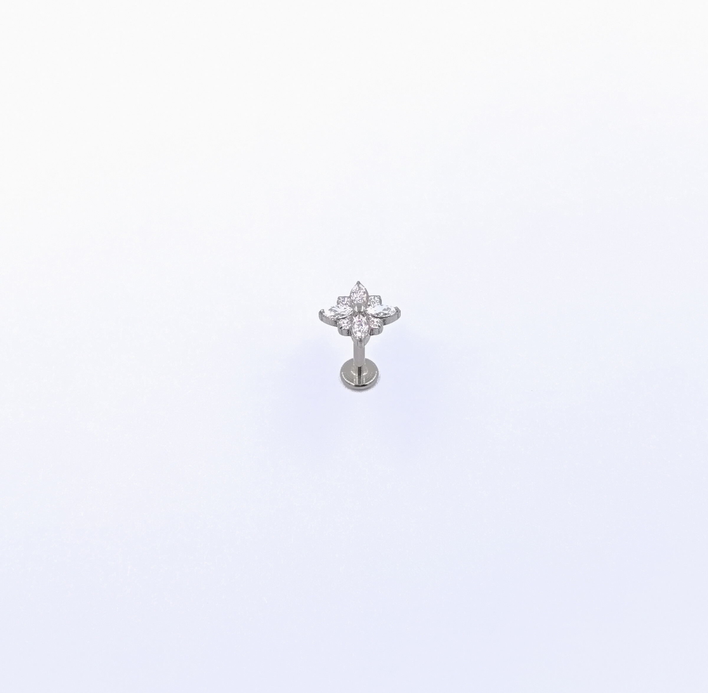 Wholesaler MYLENE ET FELIX - Zircon flower titanium piercing