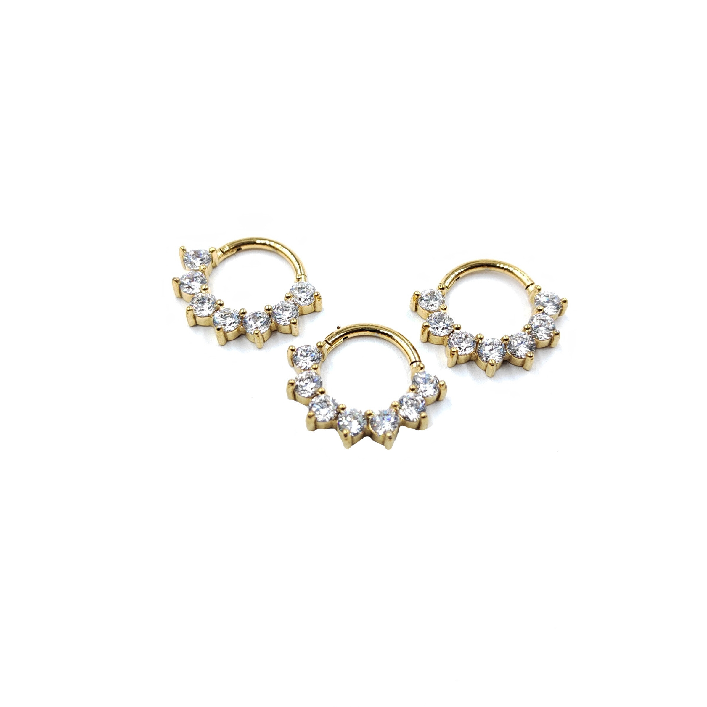Wholesaler MYLENE ET FELIX - Steel piercing ring 7 zircon