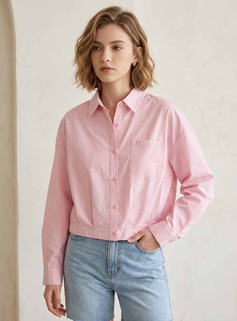 Grossista MYRACLEX - Una camicia dal taglio leggermente ampio, con taschino sul petto e linee pulite