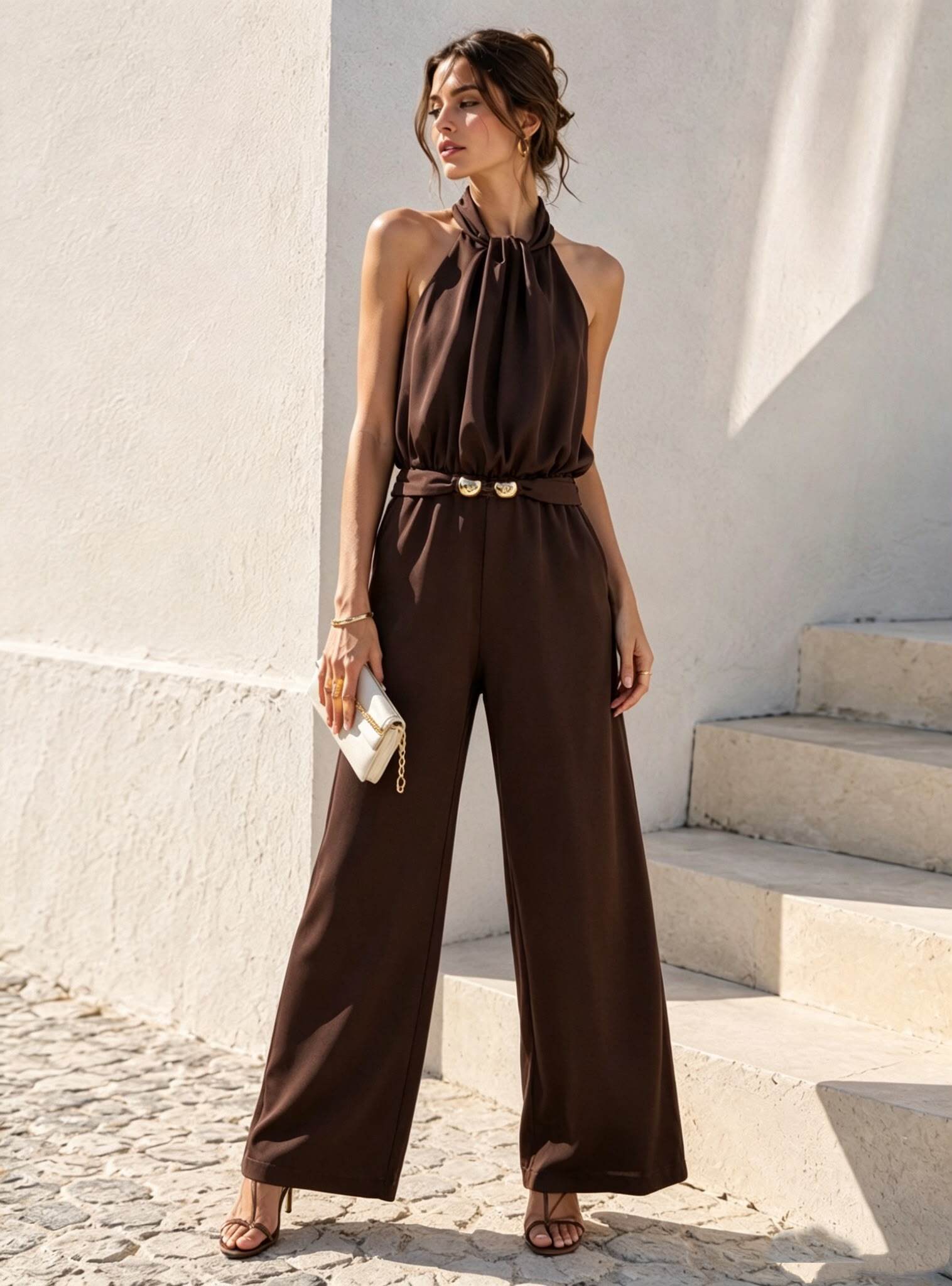 Wholesaler MYRACLEX - Sleeveless jumpsuit, backless and ultra-flowy.