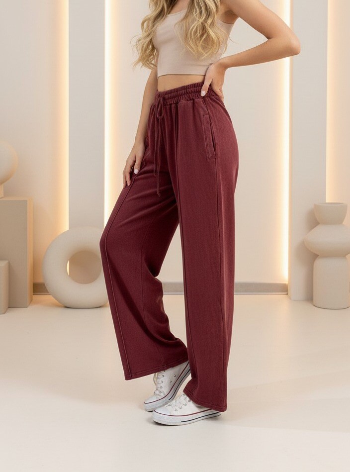 Grossiste MYRACLEX - Pantalon en coton, couleur délavée, super confortable et élégant.