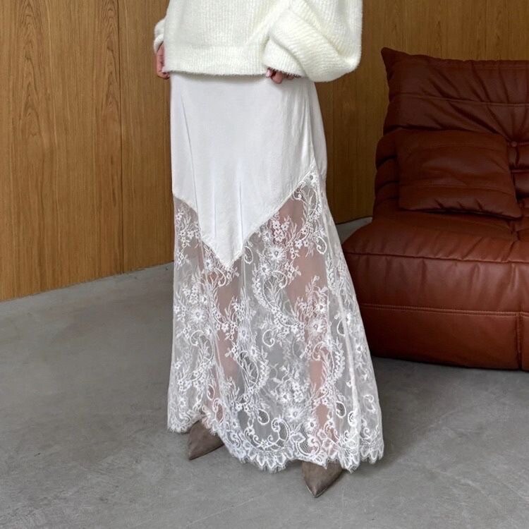 Wholesaler MYSTERY JANE PARIS - LACE SATIN SKIRT
