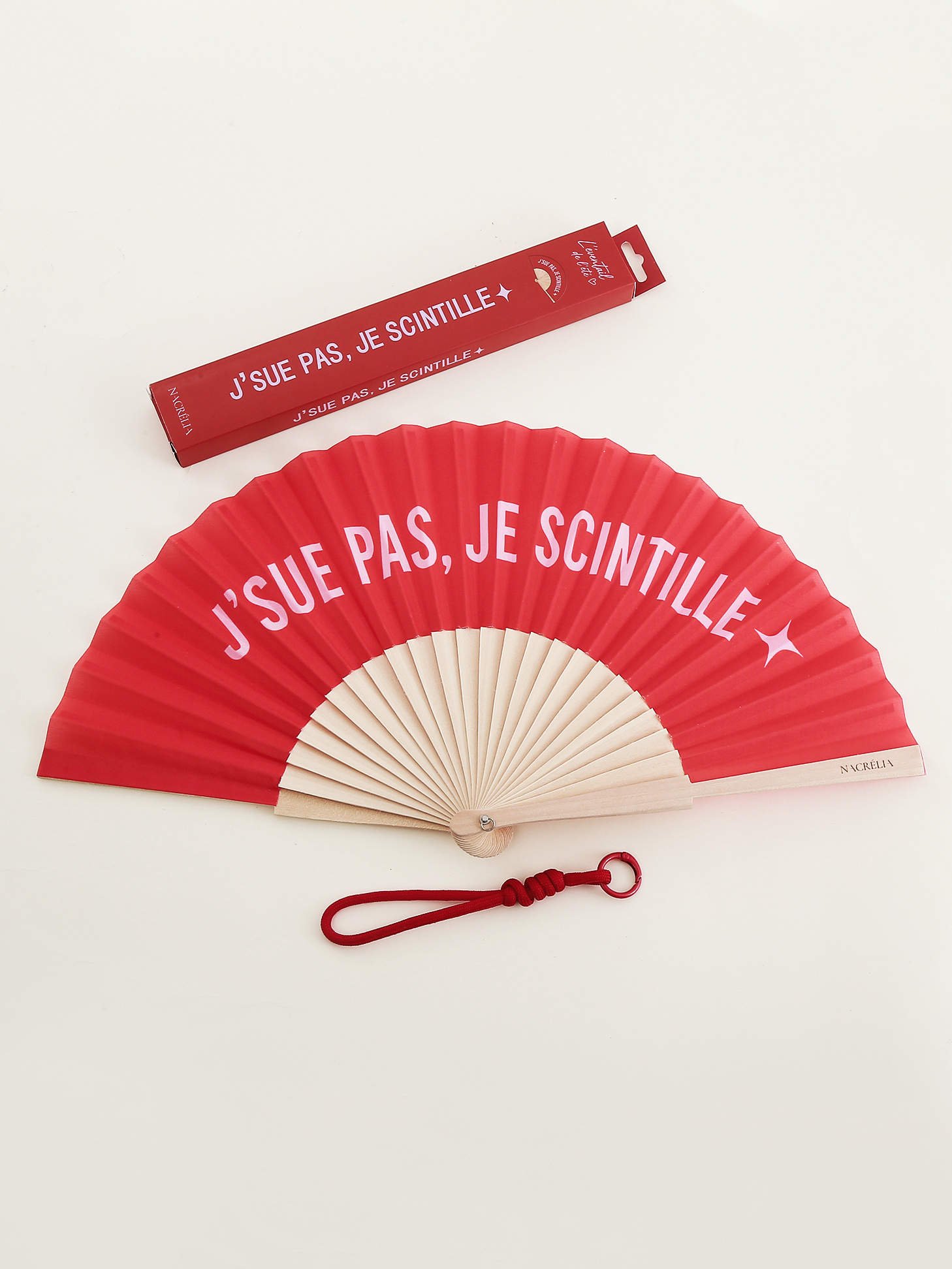 Grossiste Nacrélia - Eventail J'SUE PAS, JE SCINTILLE