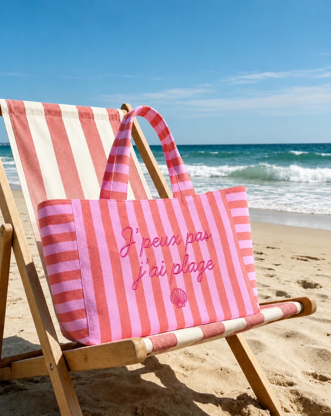 Grossiste Nacrélia - Sac de Plage Rayures J'PEUX PAS J'AI PLAGE