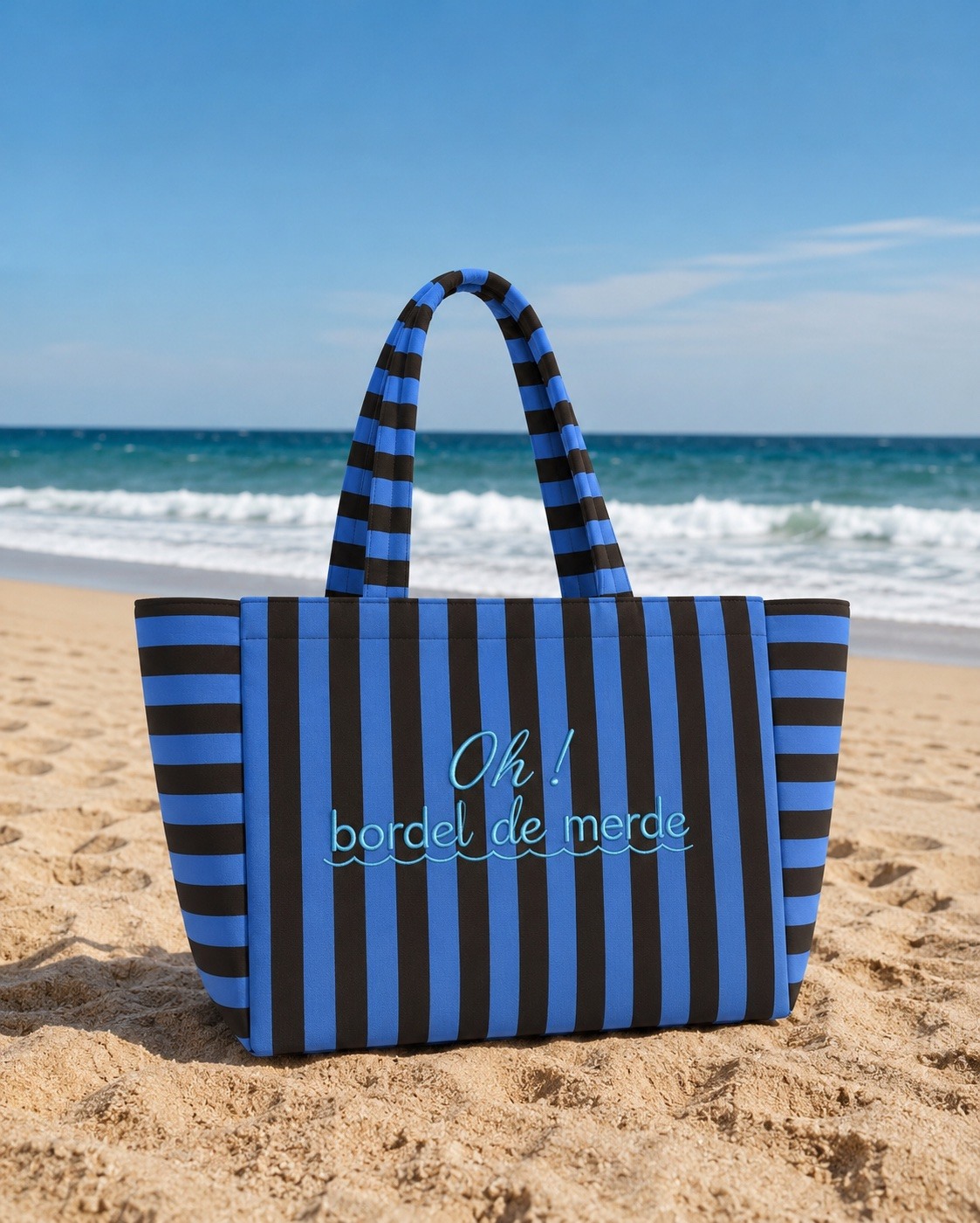 Grossiste Nacrélia - Sac de Plage Rayures OH BORDel DE MERde