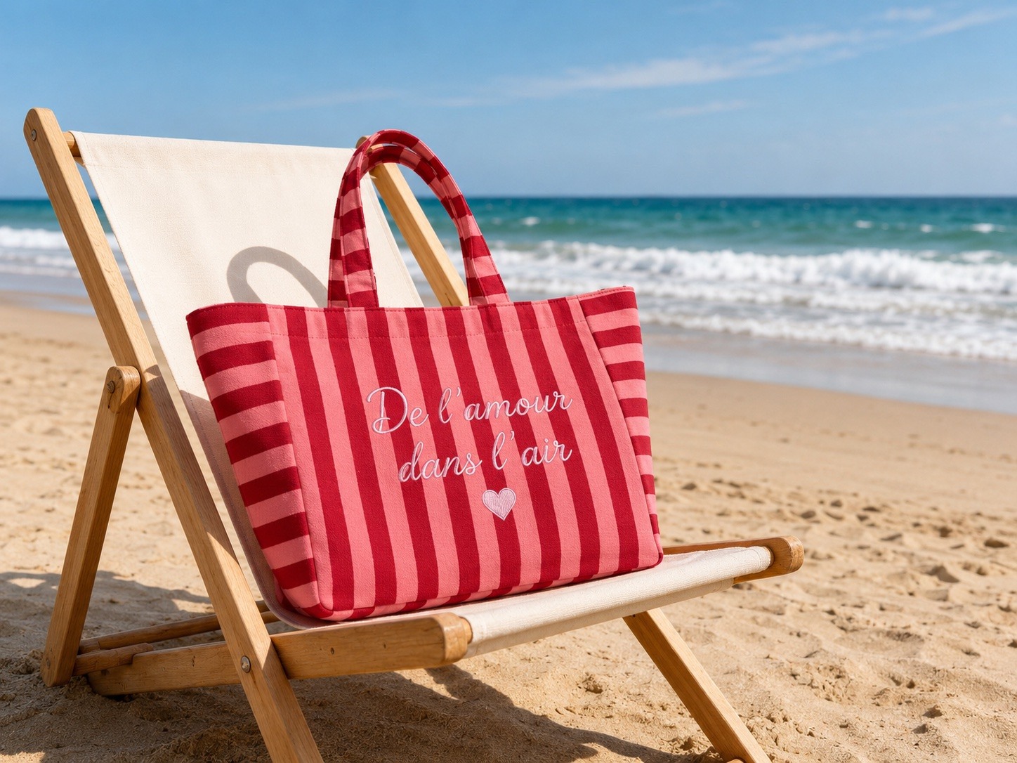 Grossiste Nacrélia - Sac de Plage Rayures DE L'AMOUR DANS L'AIR