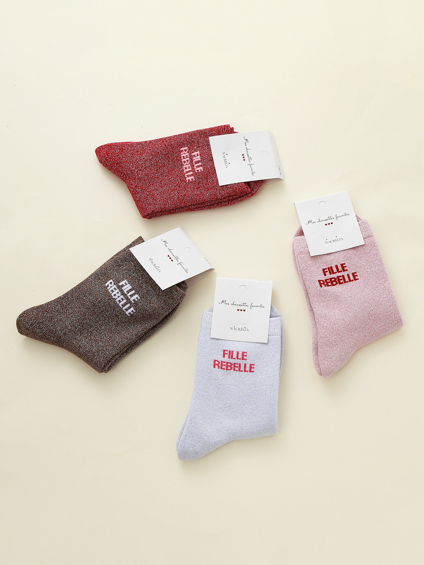 Grossiste Nacrélia - Chaussettes FILLE REBELLE