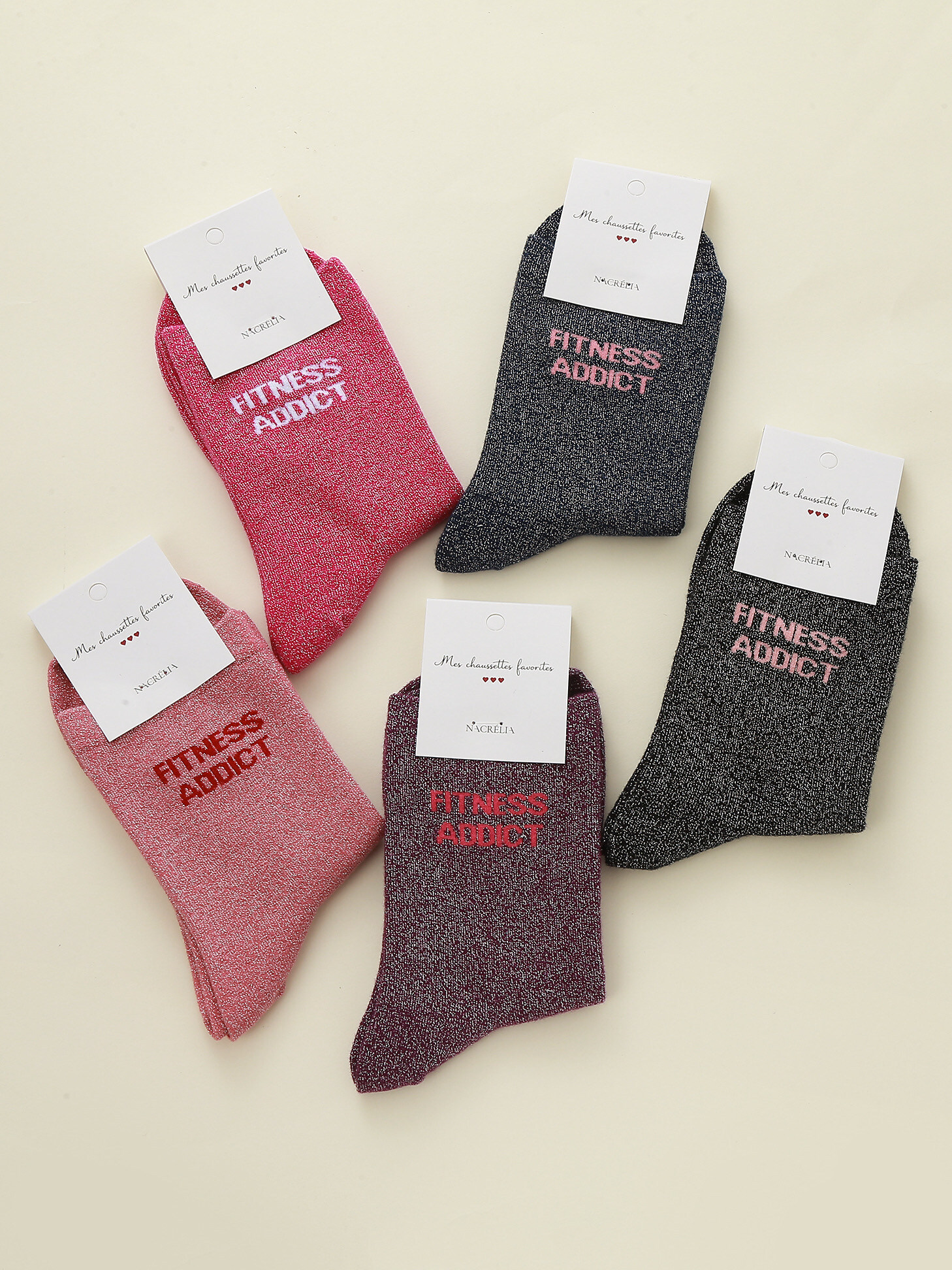 Grossiste Nacrélia - Chaussettes FITNESS ADDICT