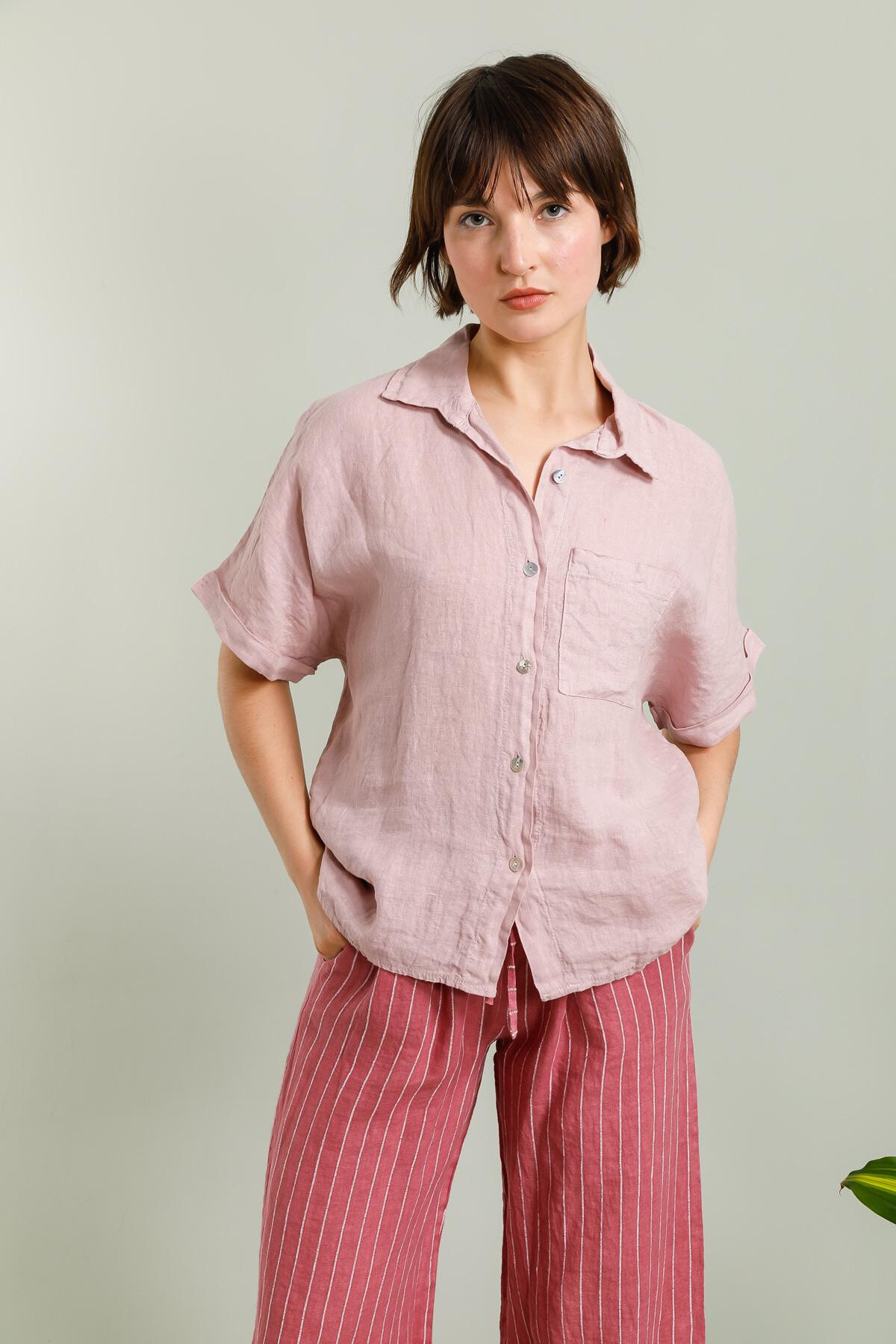Grossista NAÏS - Camicia a maniche corte, lino al 100%
