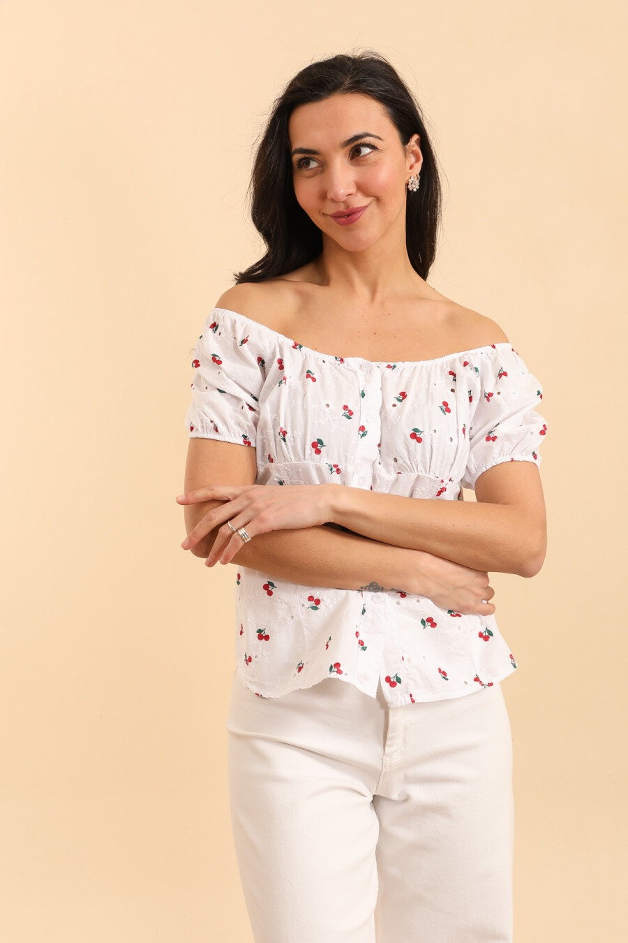 Grossista NAÏS - Short -laced e Bordee Short Manleves Print Cheries