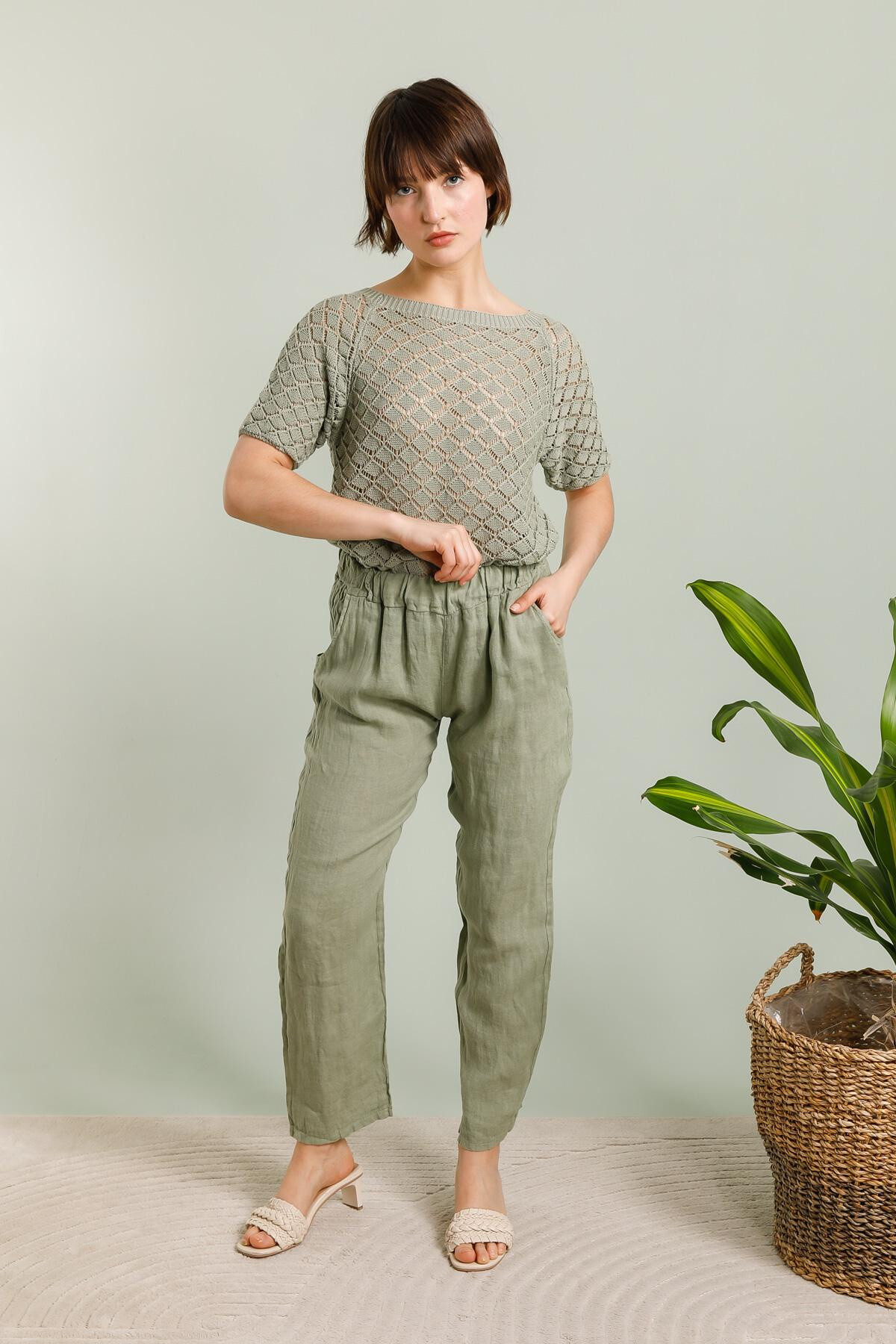 Grossista NAÏS - Pantaloni elastici a destra al 100% tasche