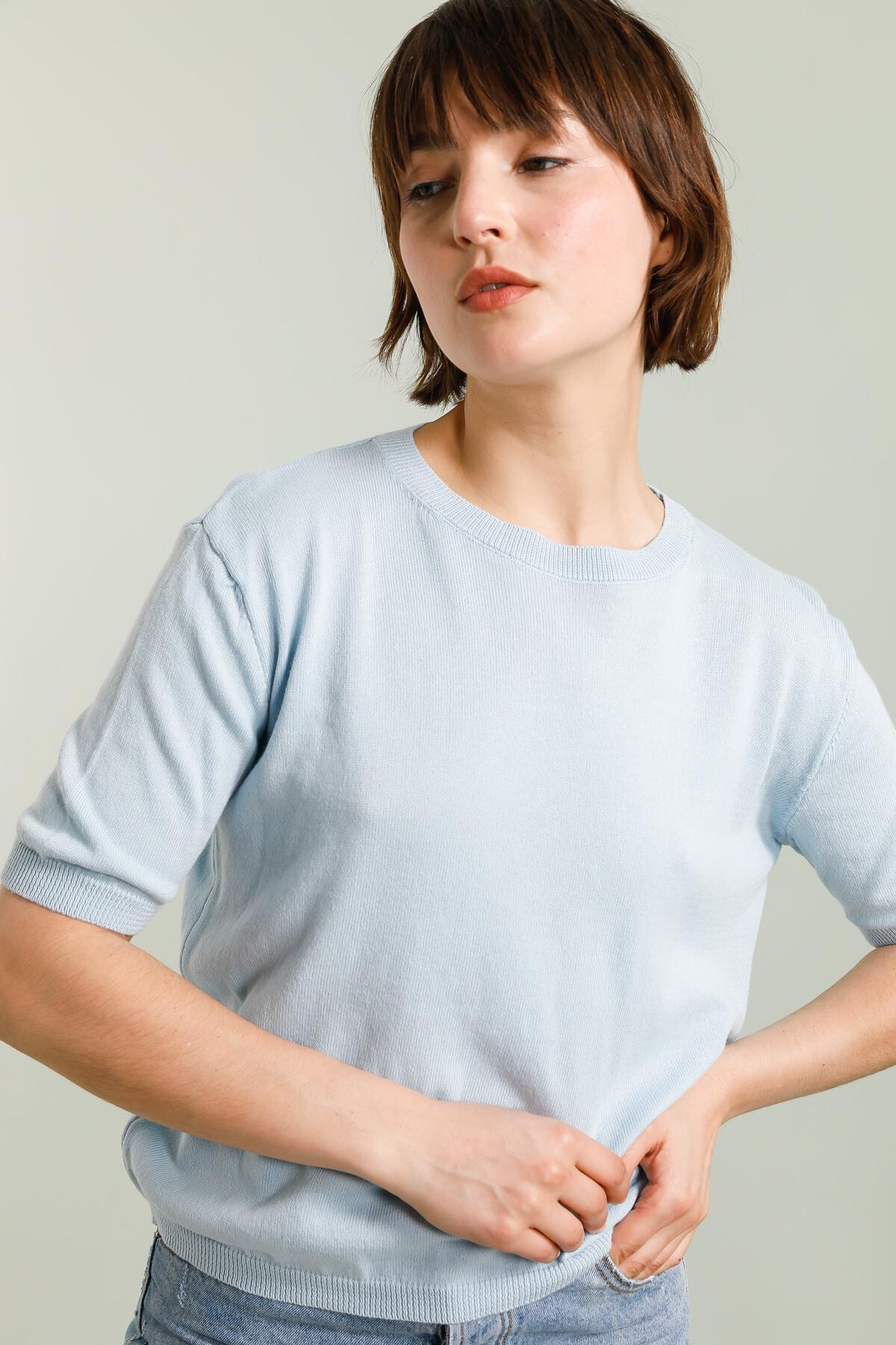 Grossiste NAÏS - Pull t-shirt en maille col rond manches courtes 100% coton