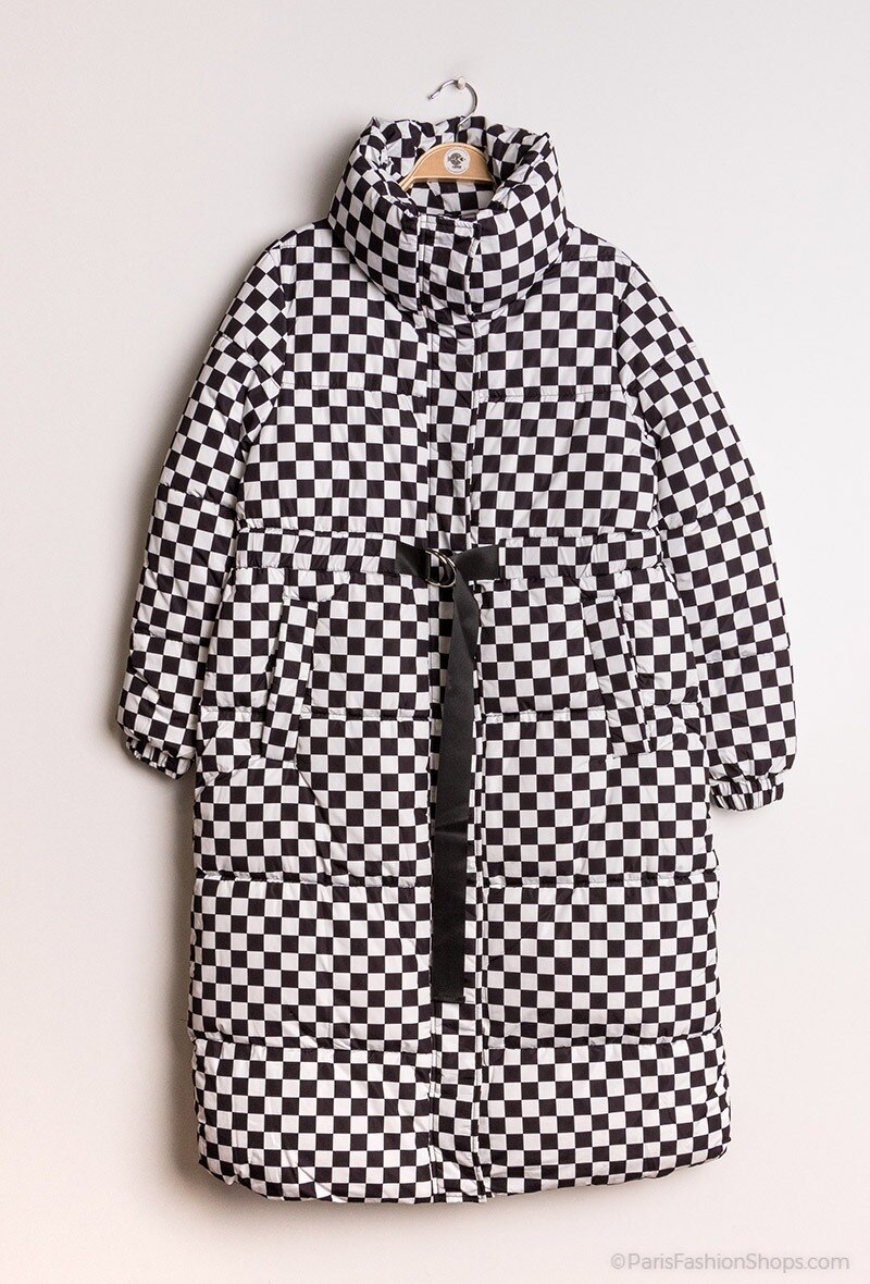 Großhändler Nana Love - Daunenjacke mit Schachbrettmuster