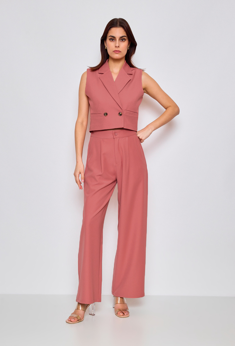 Grossista Nana Love - Set composto da giacca senza maniche e pantaloni diritti