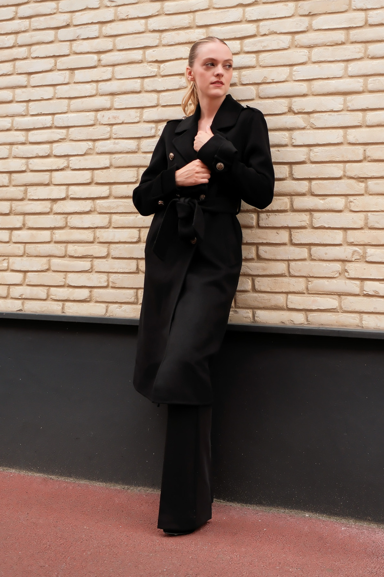 Grossista Nana Love - Cappotto di lana con bottoni dorati