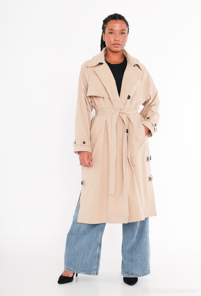 Grossista Nana Love - Trench con finitura a quadri