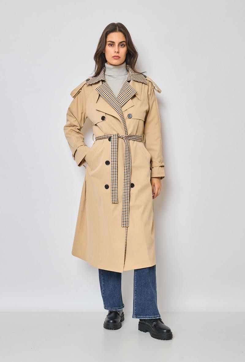Grossista Nana Love - Trench con dettaglio check