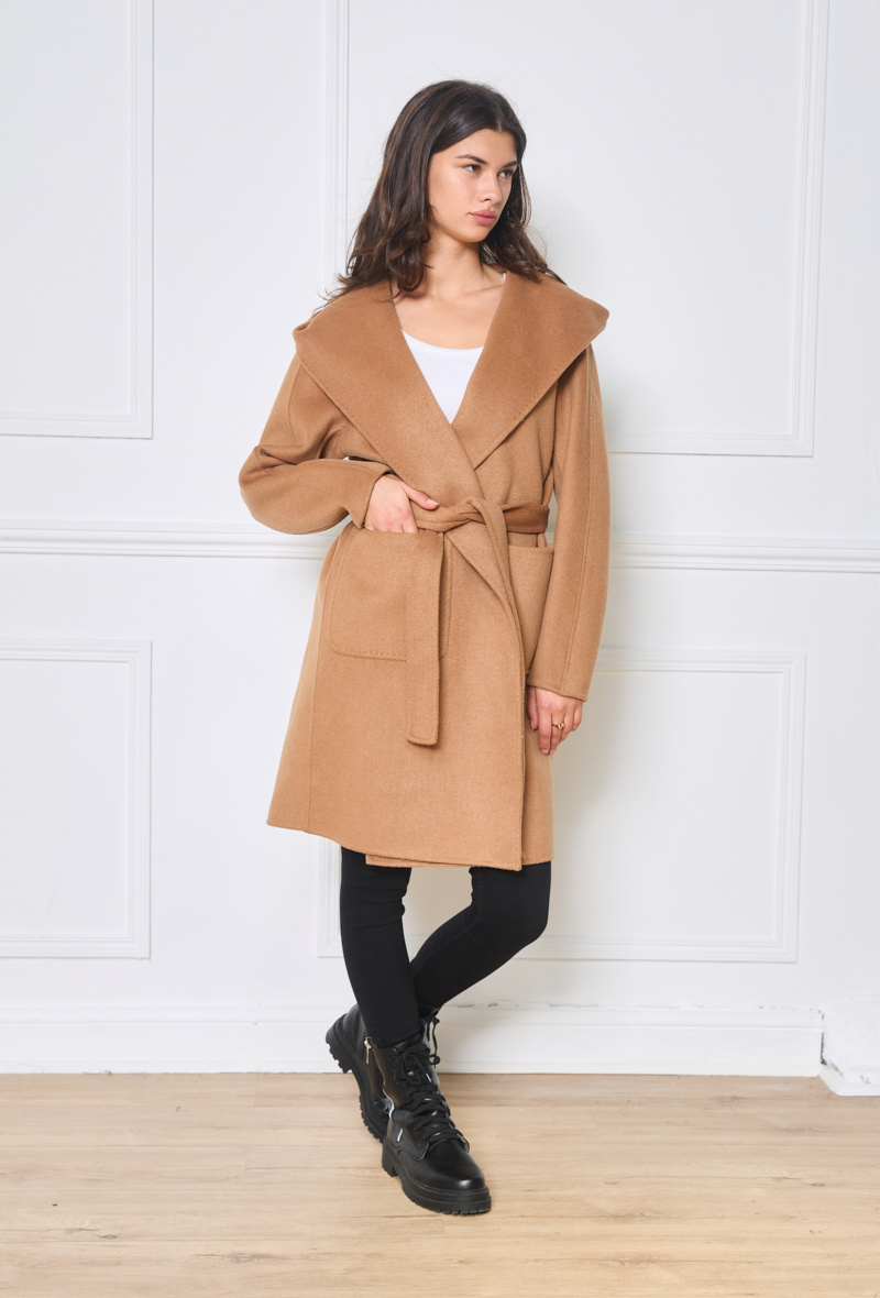 Grossista Nana Love - Cappotto di lana con cappuccio