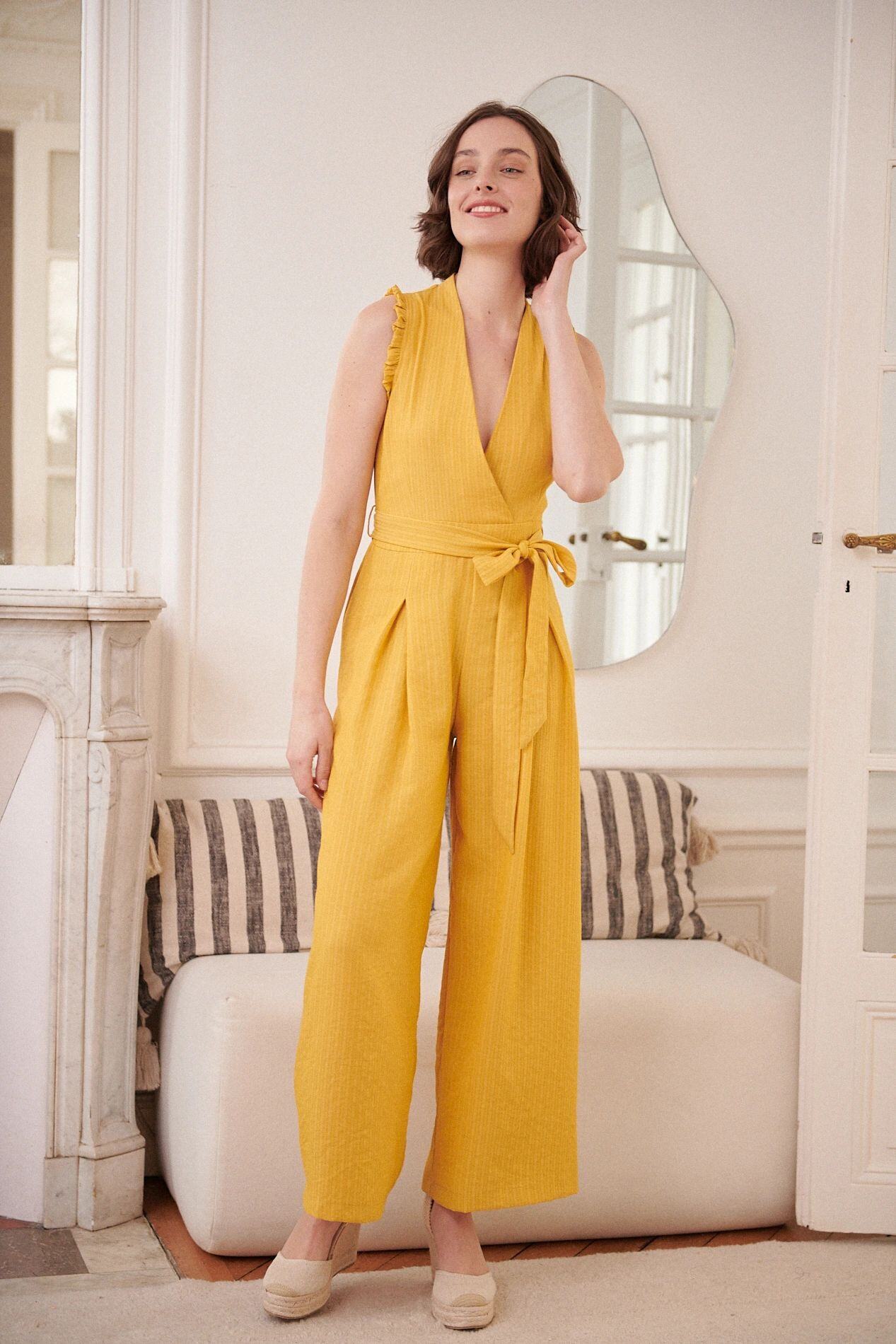 Wholesaler NATHAEL - Wrap-front jumpsuit with ruffles