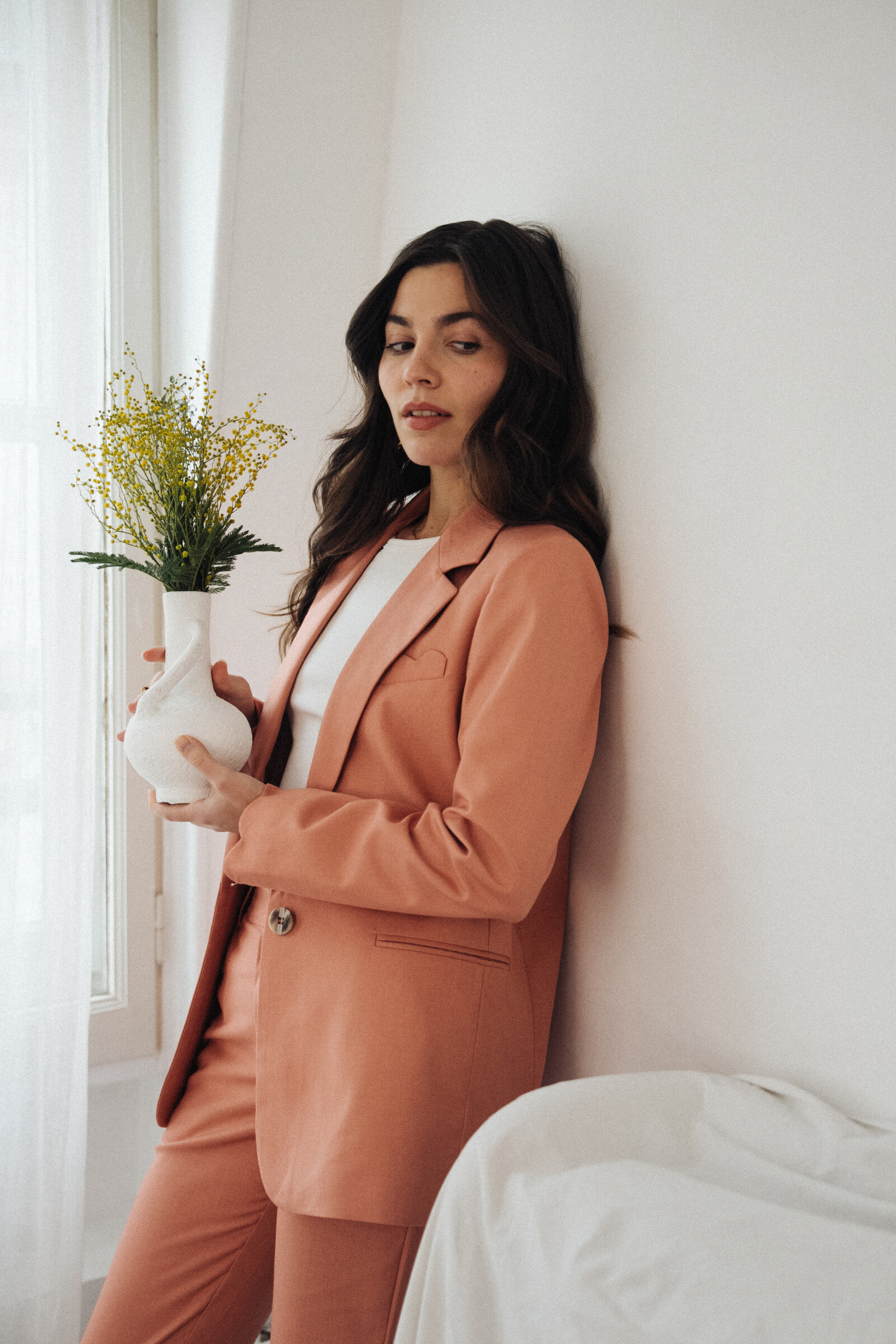 Wholesaler NATHAEL - Simple button jacket and festons finishes