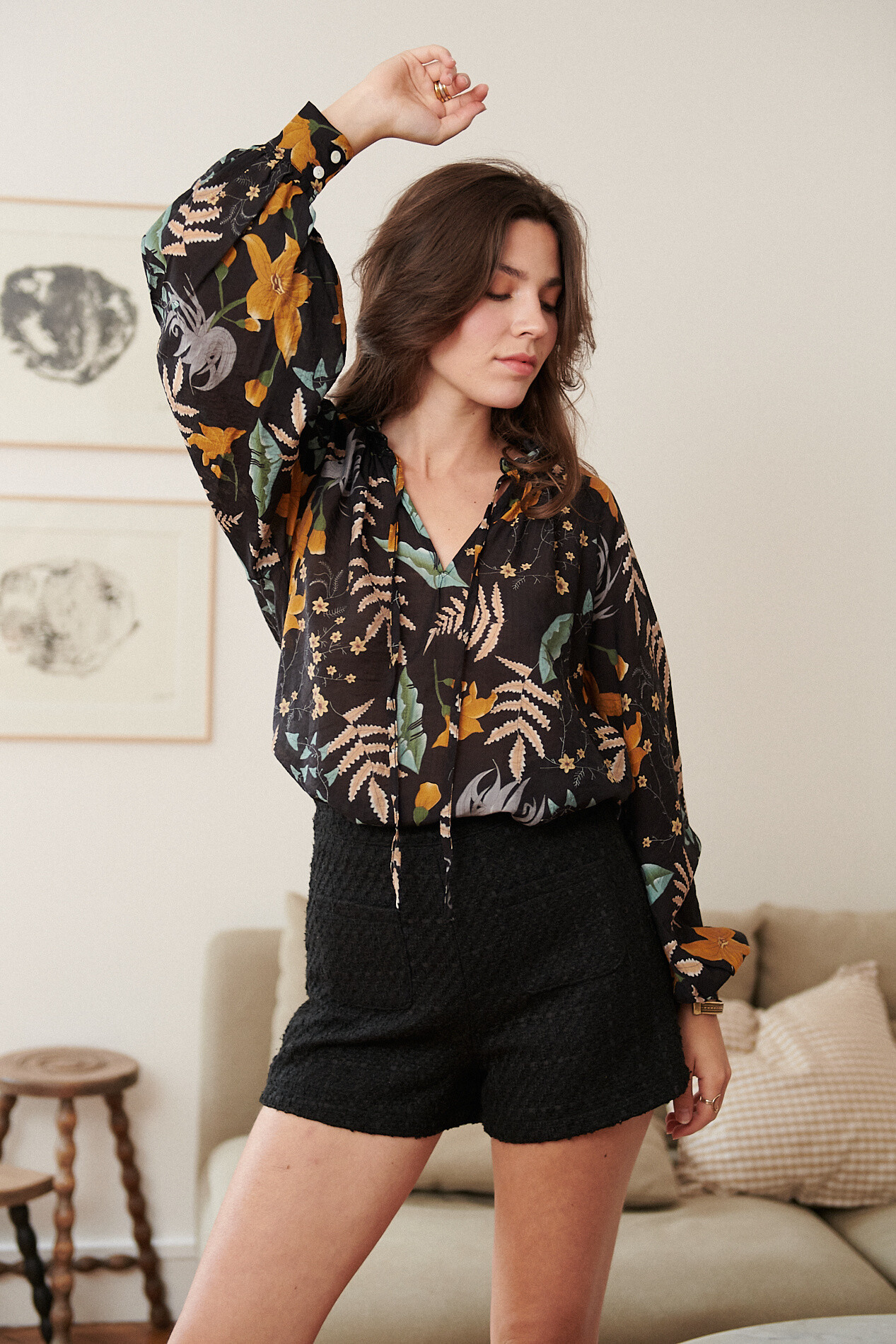 Grossiste NATHAEL - Blouse en viscose imprimé Fleurs