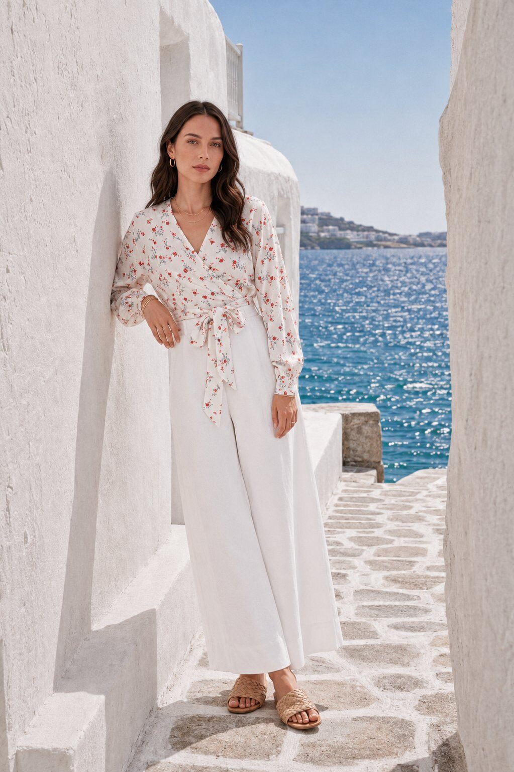 Großhändler NATHAEL - Wickelbluse mit Blumenmuster