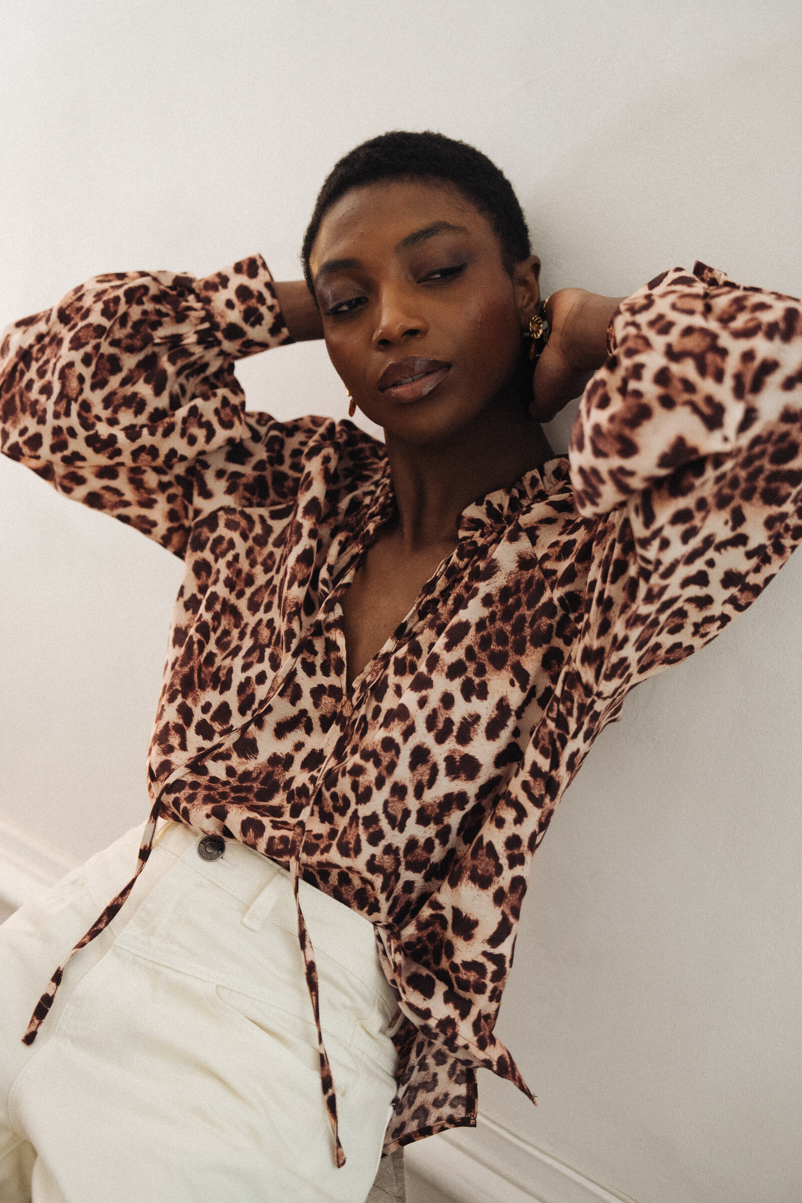Grossiste NATHAEL - Blouse en viscose imprimé LEOPARD